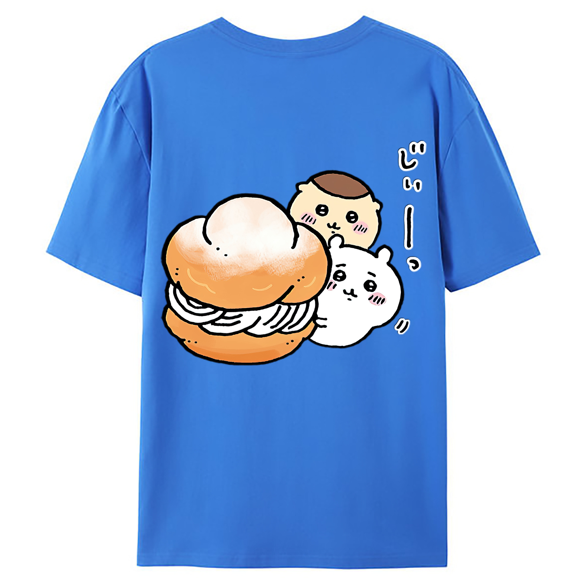 （画像用） ちいかわ くりまんじゅう Chii-kawa kuri manjū 綿100％ メンズ半袖Tシャツ（バックプリント） 通気性