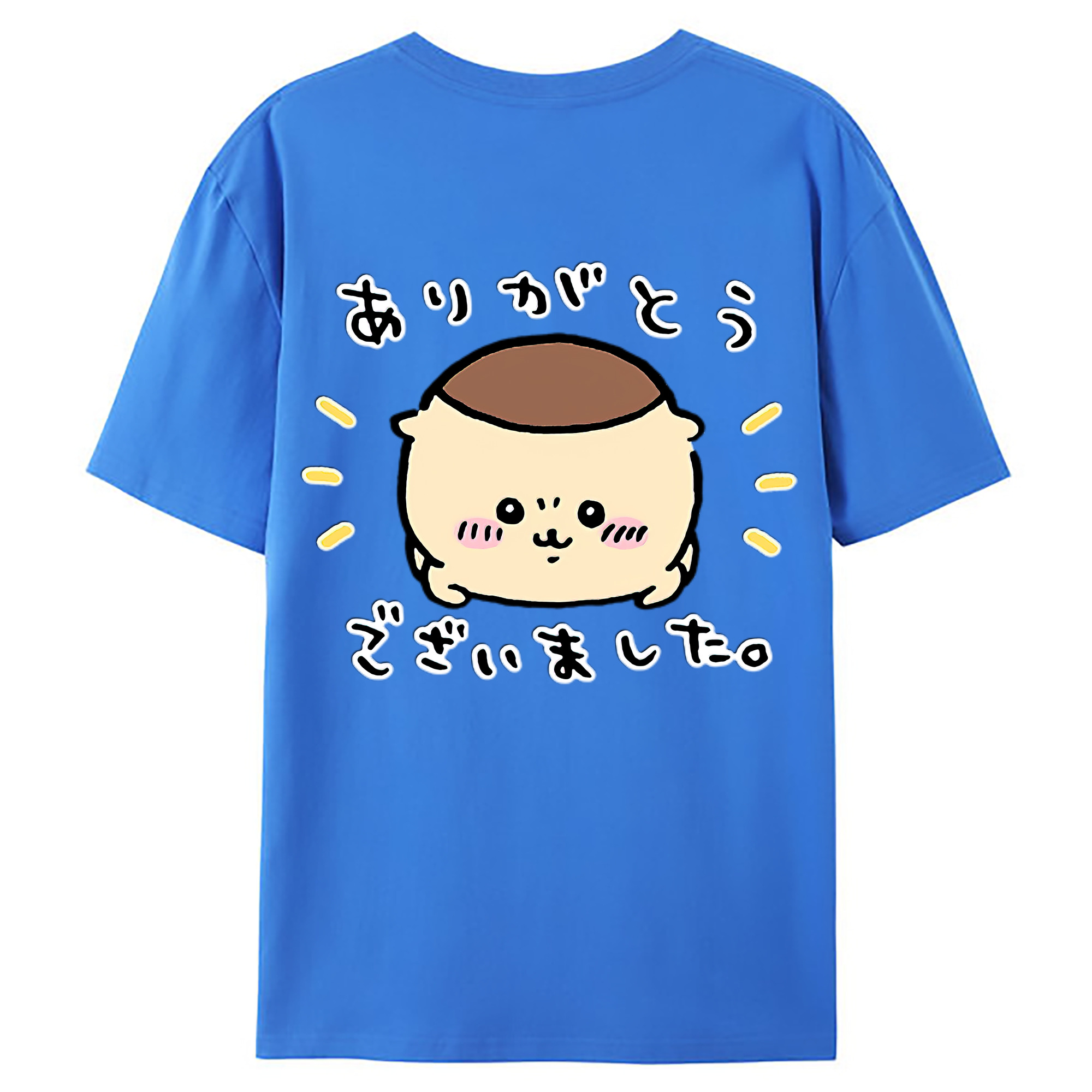 （画像用） ちいかわ くりまんじゅう Chii-kawa kuri manjū 綿100％ メンズ半袖Tシャツ（バックプリント） 通気性