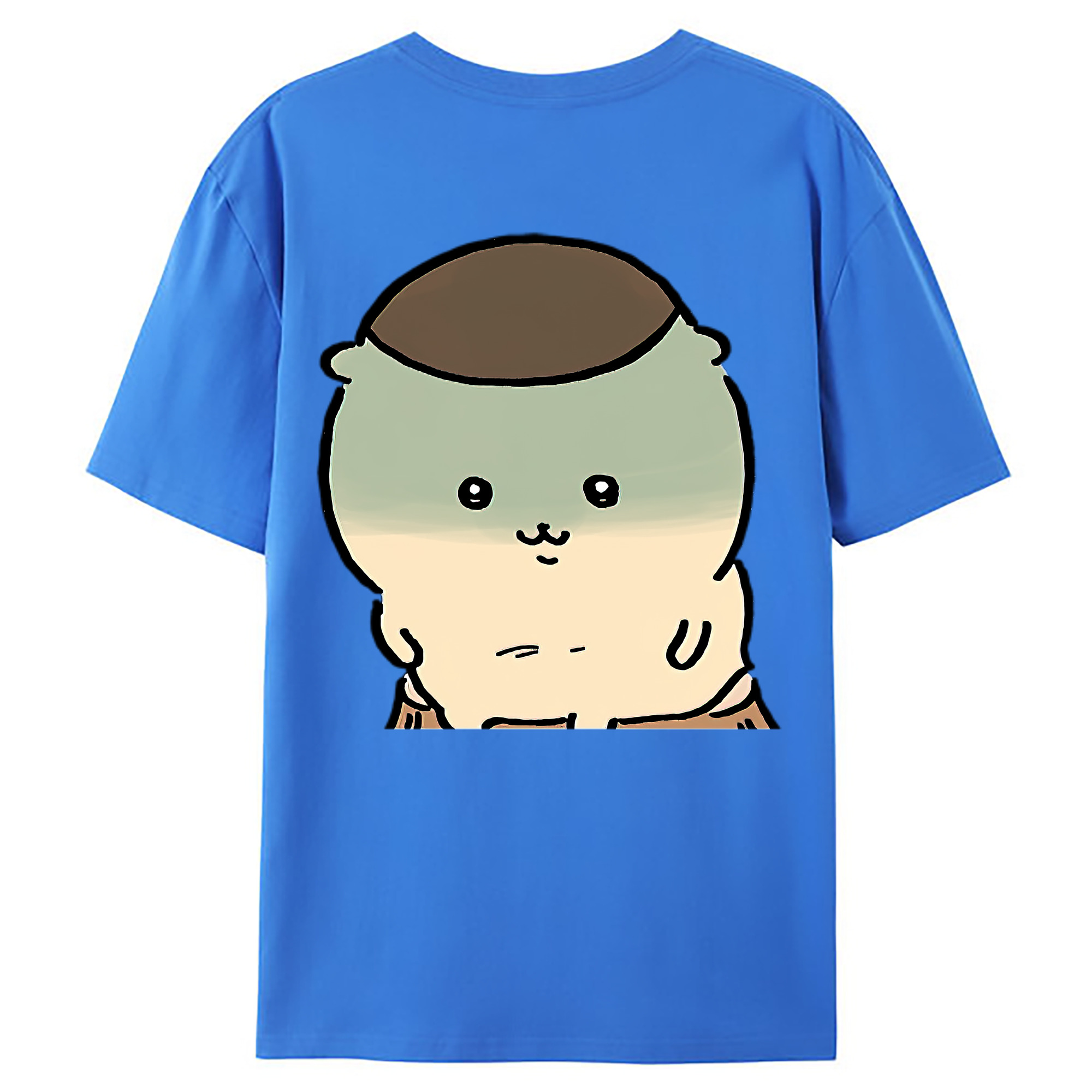 （画像用） ちいかわ くりまんじゅう Chii-kawa kuri manjū 綿100％ メンズ半袖Tシャツ（バックプリント） 通気性