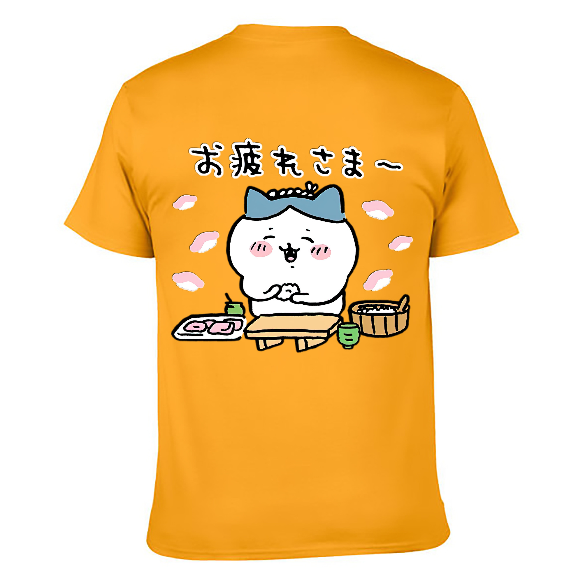 （画像用） ちいかわ ハチワレ Chii-kawa hachiware 綿100％ メンズ半袖Tシャツ（バックプリント） 通気性