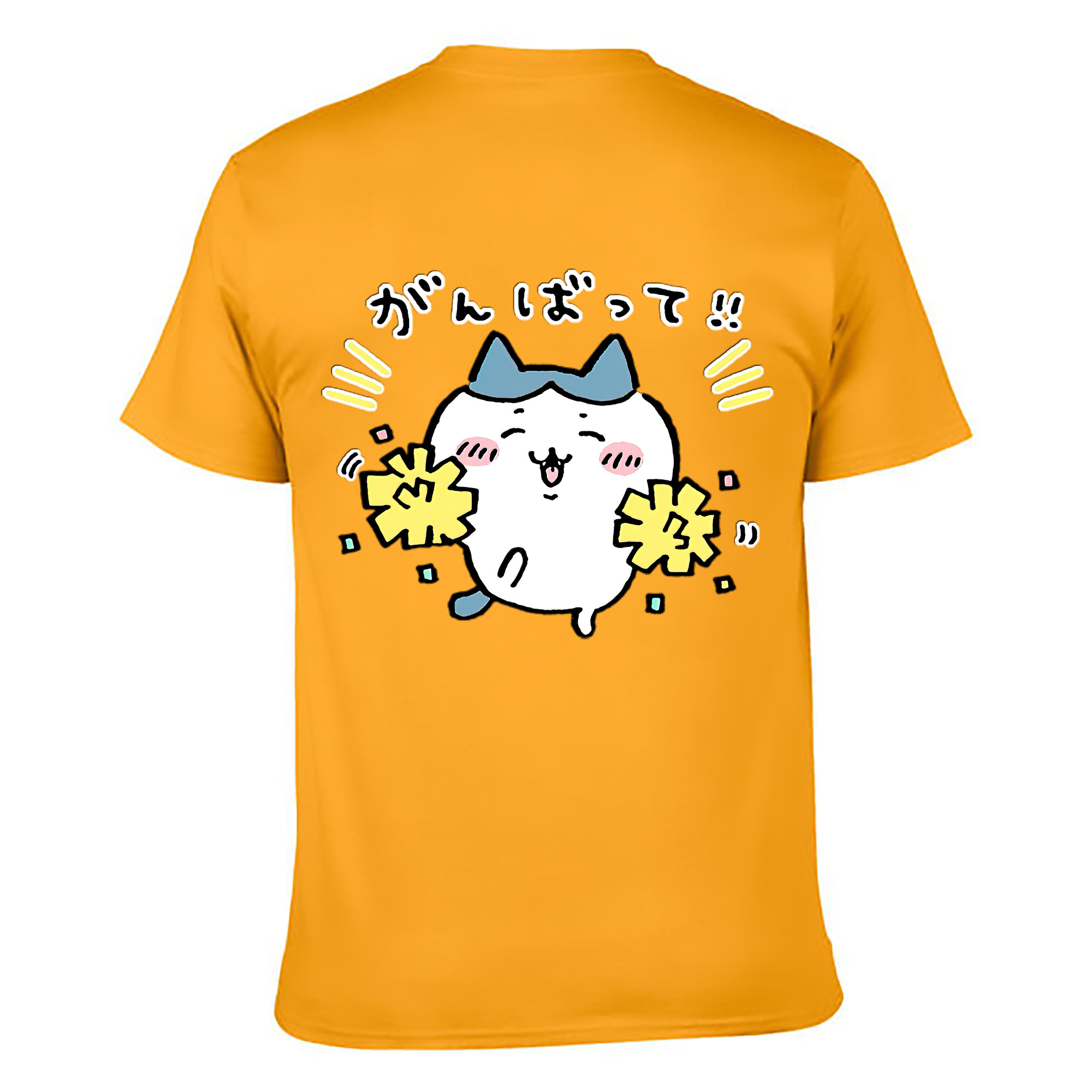 （画像用） ちいかわ ハチワレ Chii-kawa hachiware 綿100％ メンズ半袖Tシャツ（バックプリント） 通気性