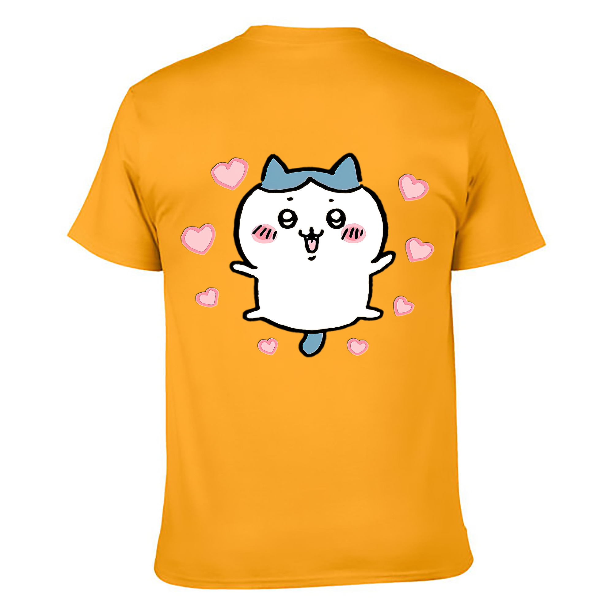 （画像用） ちいかわ ハチワレ Chii-kawa hachiware 綿100％ メンズ半袖Tシャツ（バックプリント） 通気性
