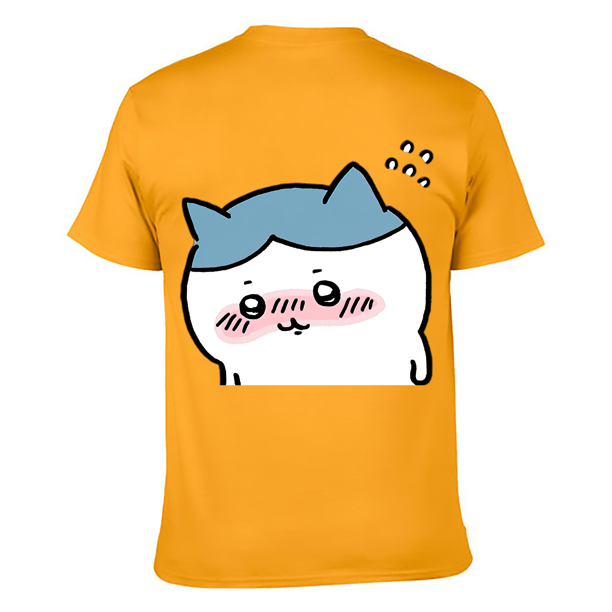 （画像用） ちいかわ ハチワレ Chii-kawa hachiware 綿100％ メンズ半袖Tシャツ（バックプリント） 通気性