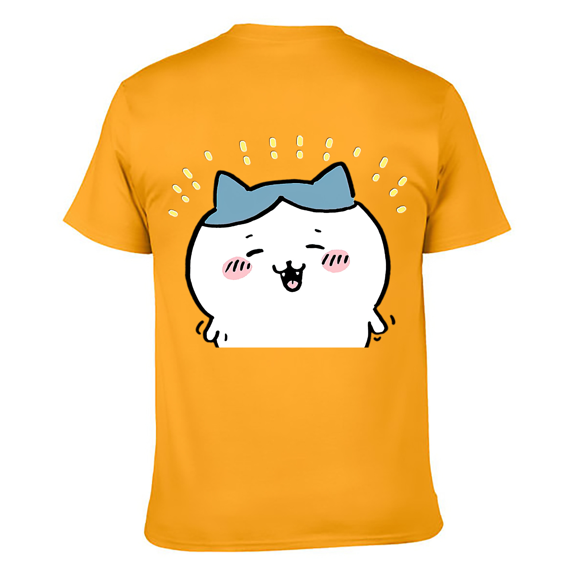 （画像用） ちいかわ ハチワレ Chii-kawa hachiware 綿100％ メンズ半袖Tシャツ（バックプリント） 通気性