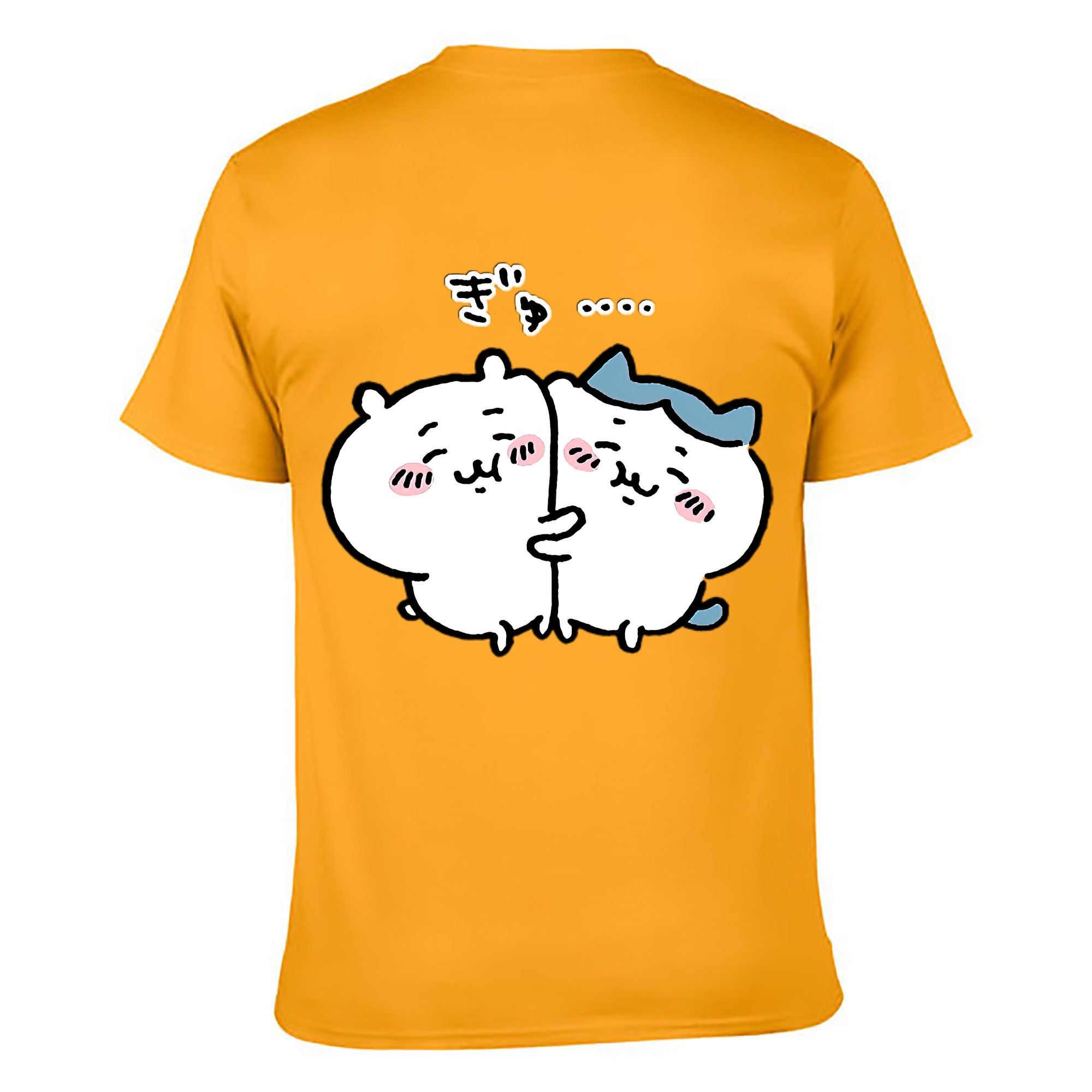 （画像用） ちいかわ ハチワレ Chii-kawa hachiware 綿100％ メンズ半袖Tシャツ（バックプリント） 通気性