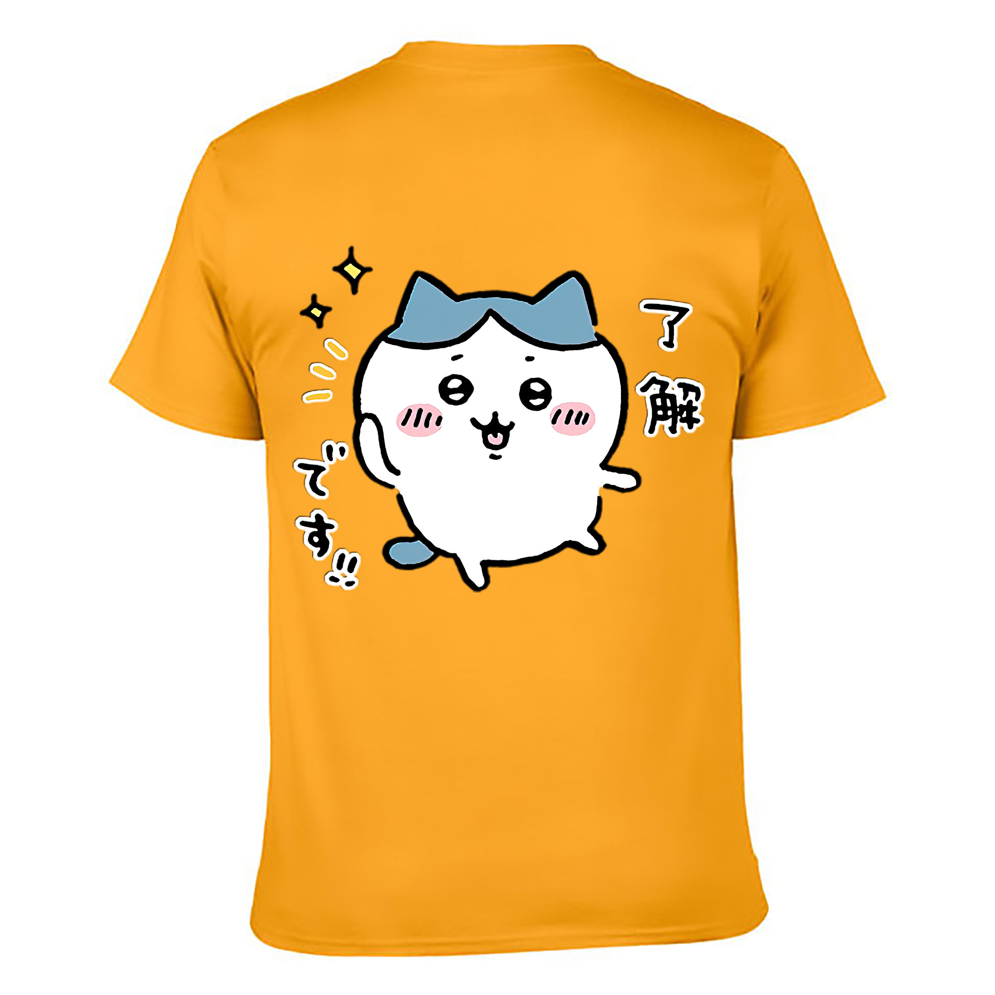 （画像用） ちいかわ ハチワレ Chii-kawa hachiware 綿100％ メンズ半袖Tシャツ（バックプリント） 通気性