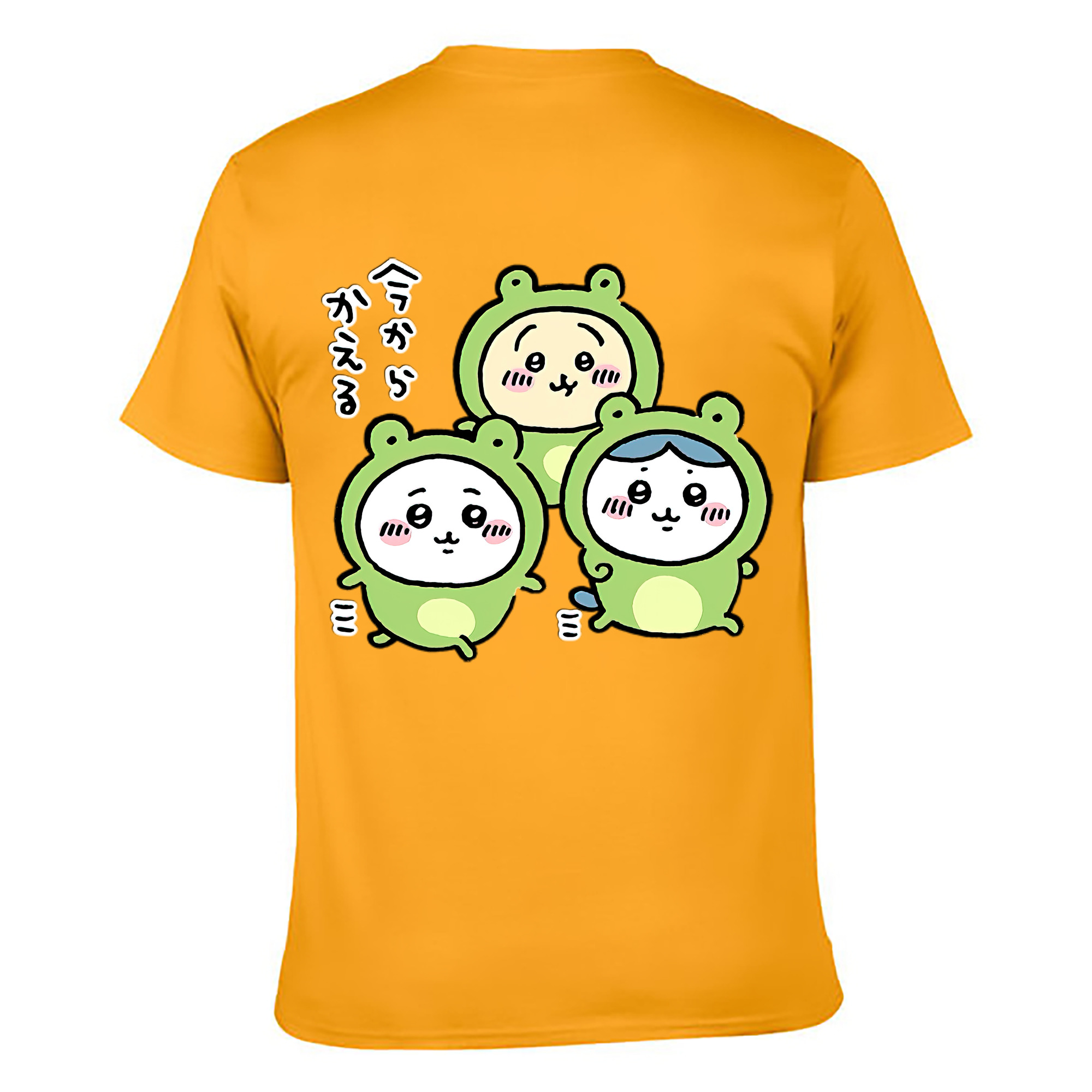（画像用） ちいかわ ハチワレ Chii-kawa hachiware 綿100％ メンズ半袖Tシャツ（バックプリント） 通気性