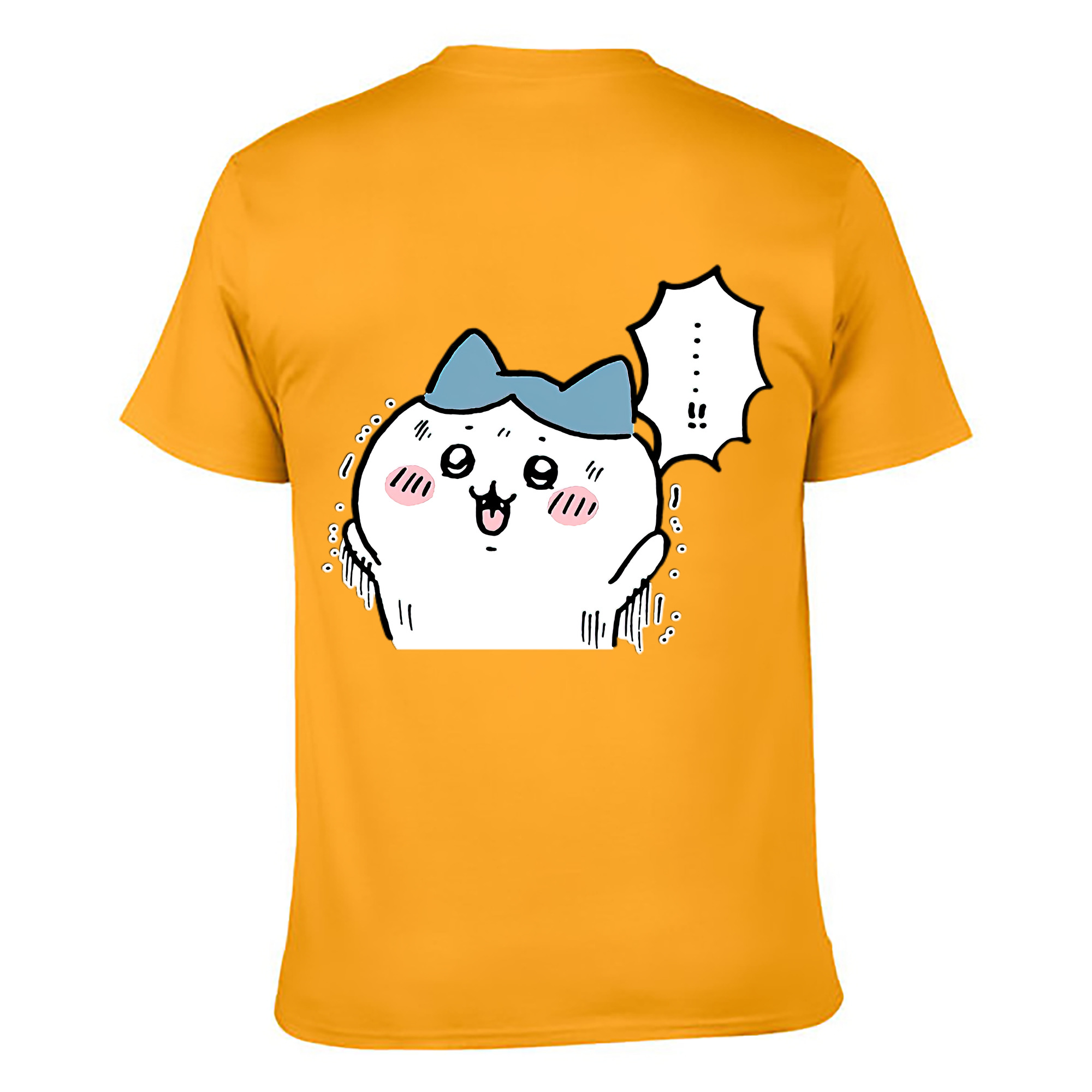 （画像用） ちいかわ ハチワレ Chii-kawa hachiware 綿100％ メンズ半袖Tシャツ（バックプリント） 通気性