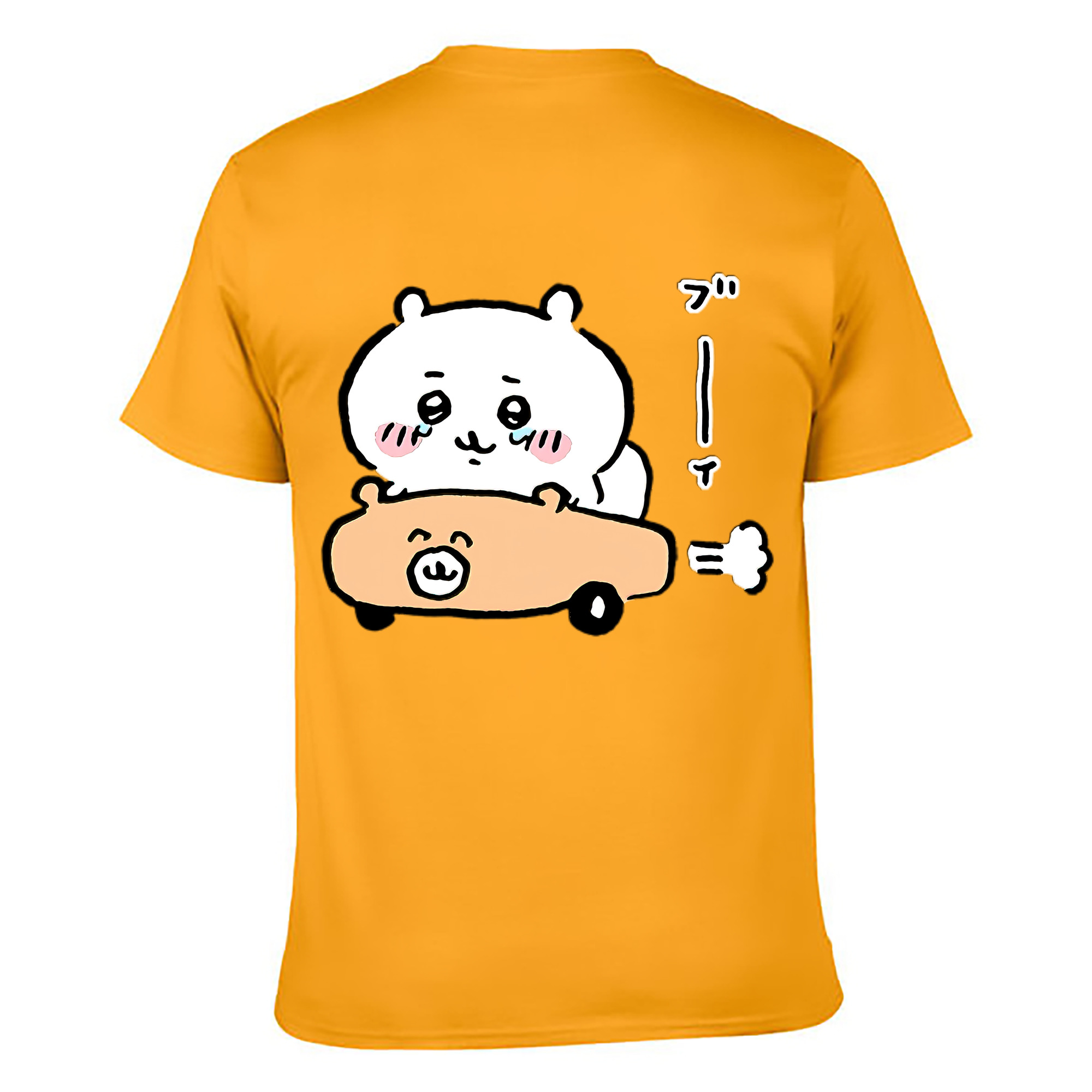 （画像用） ちいかわ ちいかわ Chii-kawa chiikawa 綿100％ メンズ半袖Tシャツ（バックプリント） 通気性