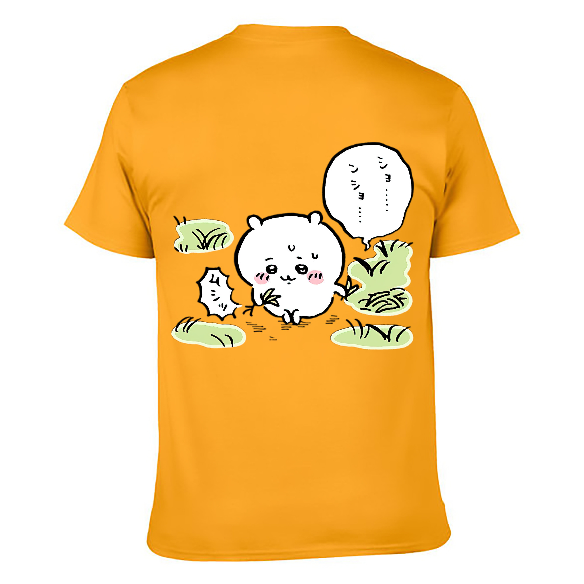 （画像用） ちいかわ ちいかわ Chii-kawa chiikawa 綿100％ メンズ半袖Tシャツ（バックプリント） 通気性