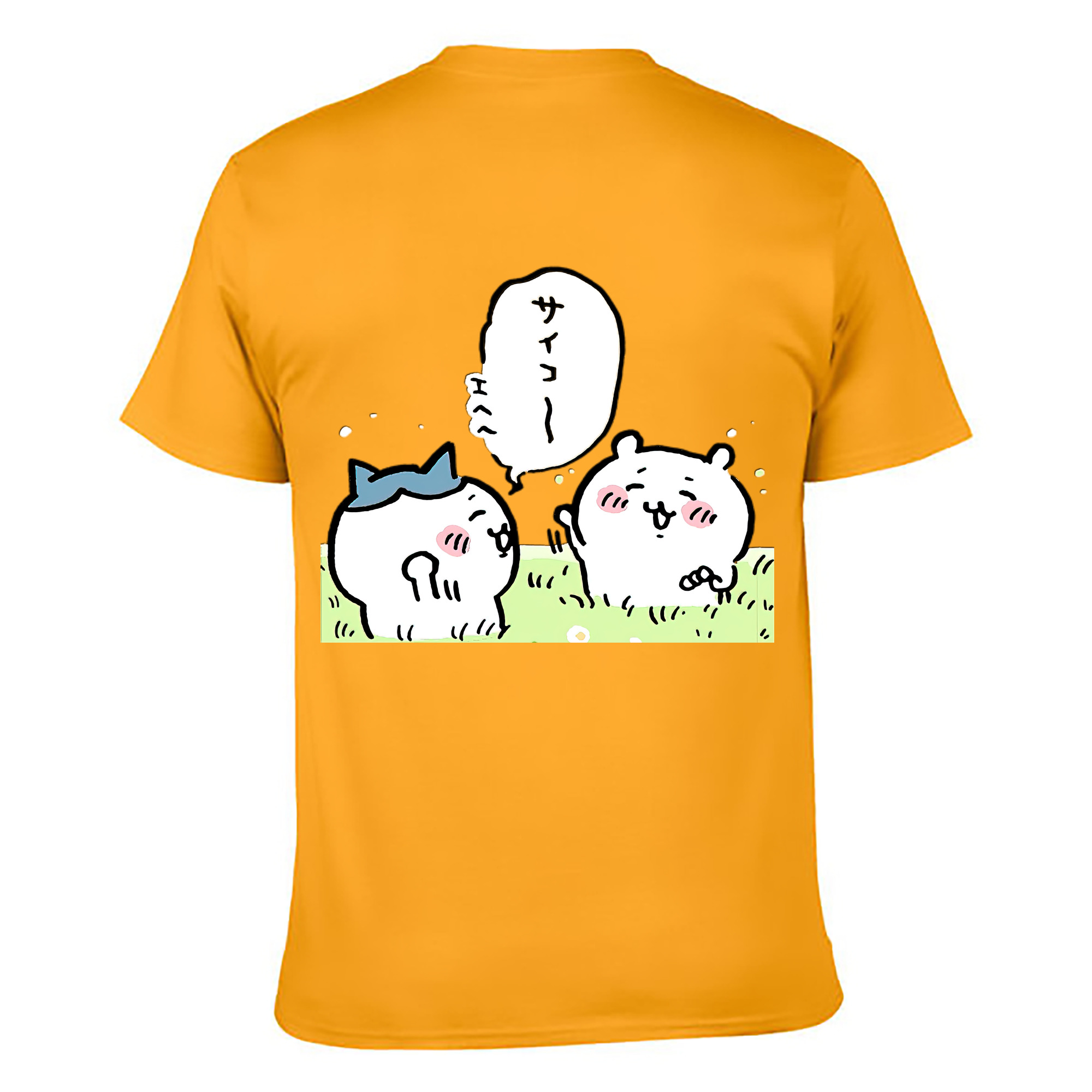 （画像用） ちいかわ ちいかわ Chii-kawa chiikawa 綿100％ メンズ半袖Tシャツ（バックプリント） 通気性