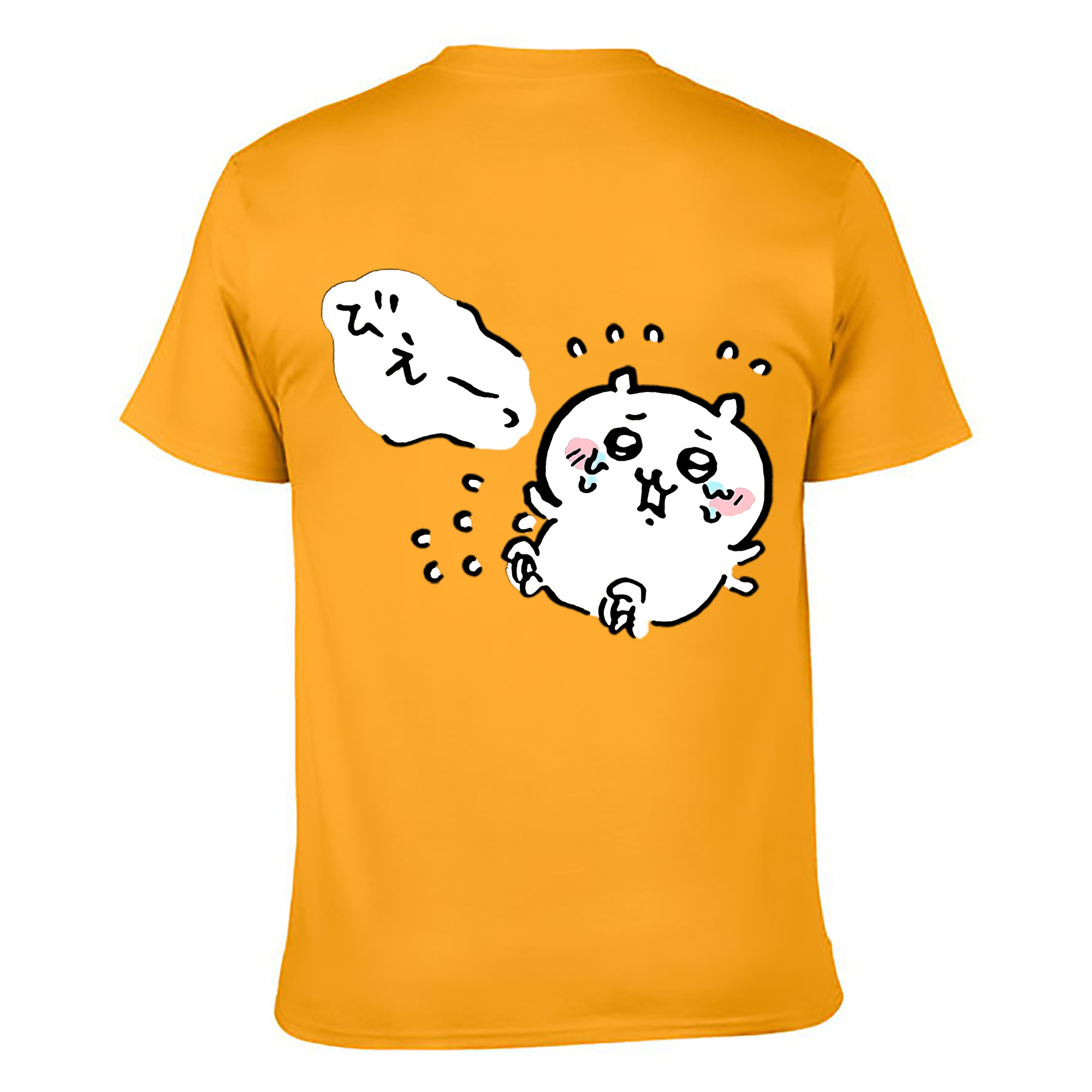（画像用） ちいかわ ちいかわ Chii-kawa chiikawa 綿100％ メンズ半袖Tシャツ（バックプリント） 通気性