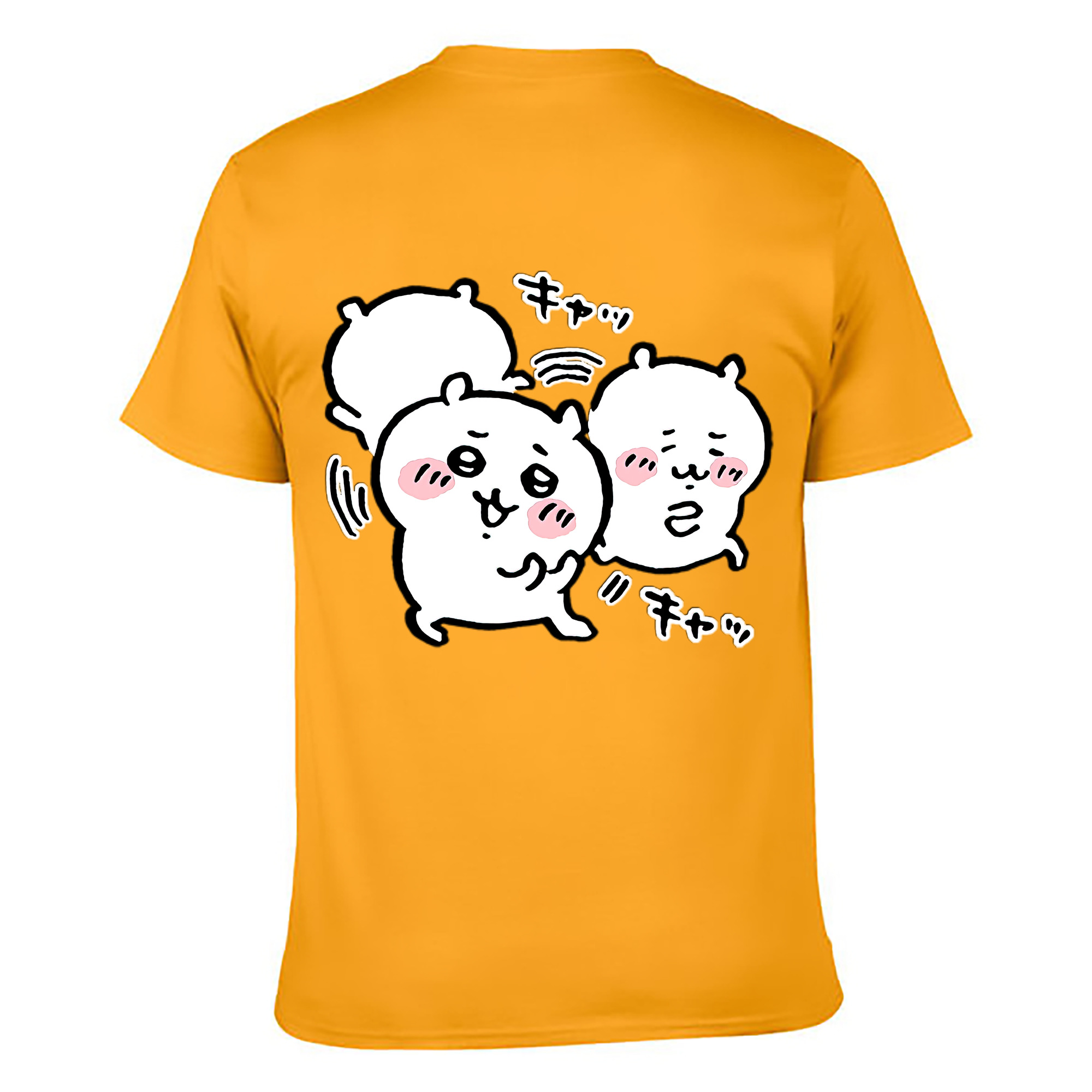 （画像用） ちいかわ ちいかわ Chii-kawa chiikawa 綿100％ メンズ半袖Tシャツ（バックプリント） 通気性