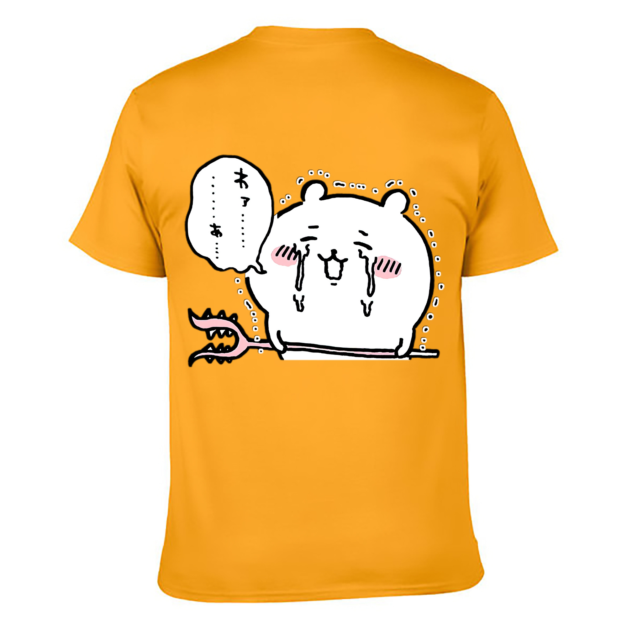 （画像用） ちいかわ ちいかわ Chii-kawa chiikawa 綿100％ メンズ半袖Tシャツ（バックプリント） 通気性