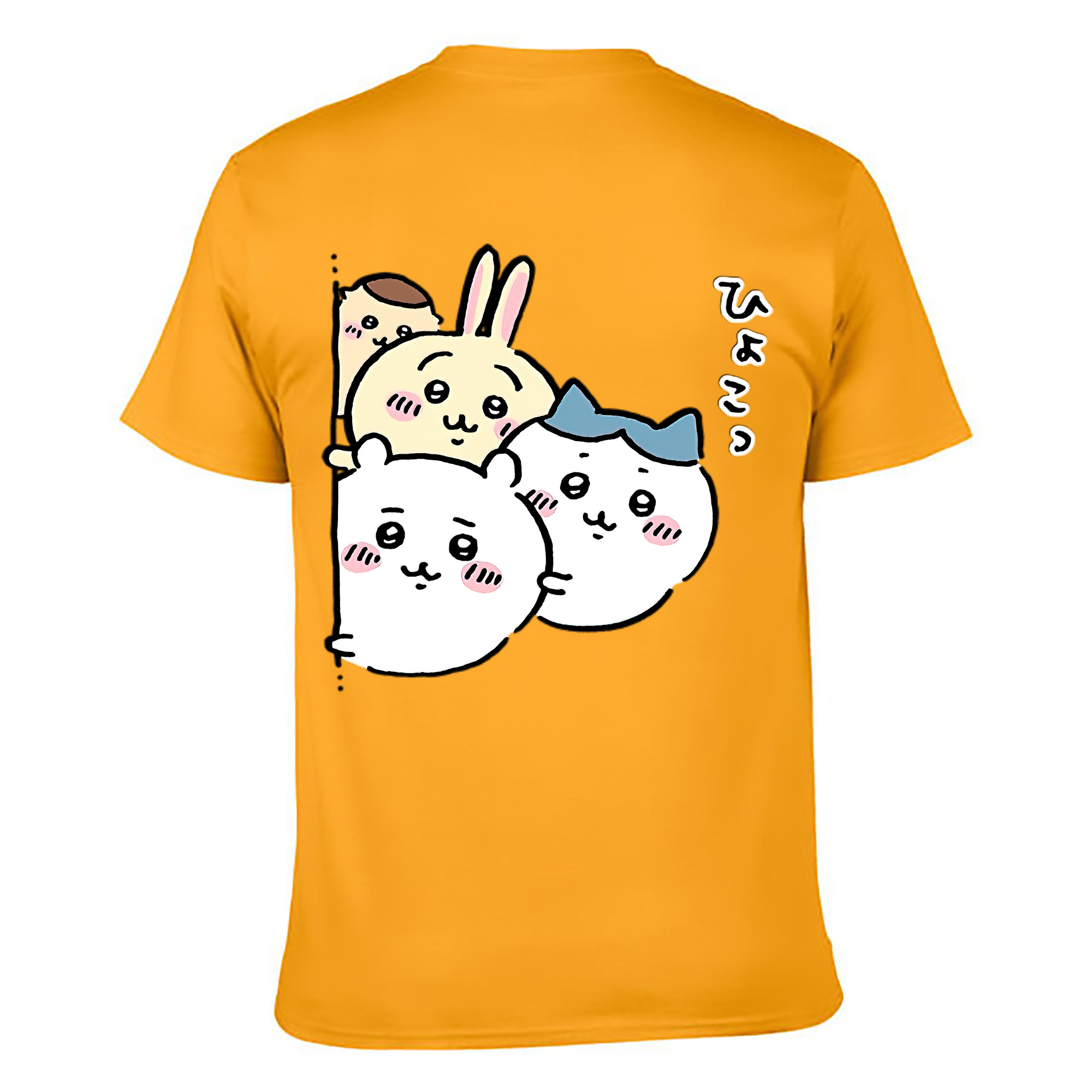 （画像用） ちいかわ ちいかわ Chii-kawa chiikawa 綿100％ メンズ半袖Tシャツ（バックプリント） 通気性
