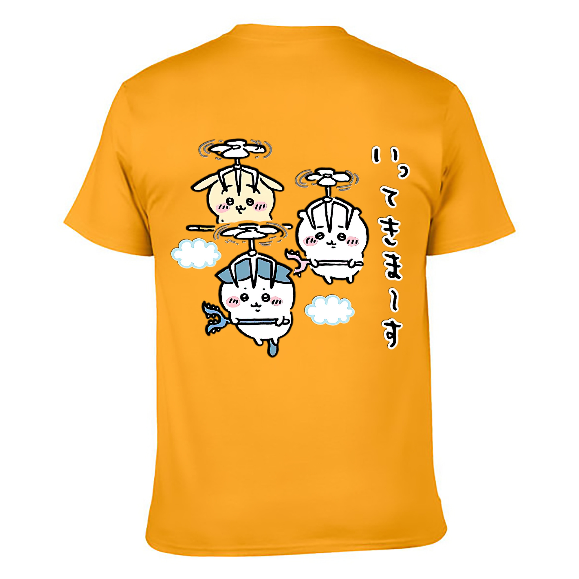 （画像用） ちいかわ ちいかわ Chii-kawa chiikawa 綿100％ メンズ半袖Tシャツ（バックプリント） 通気性