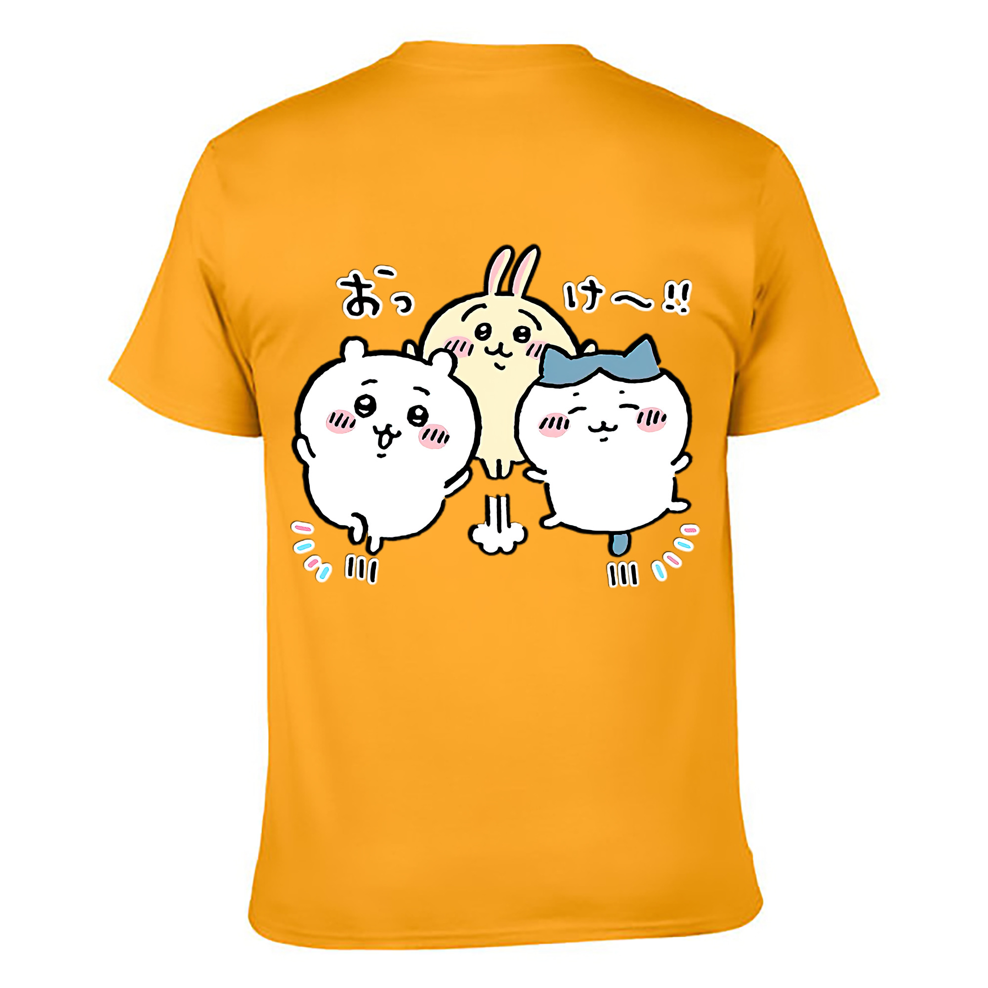 （画像用） ちいかわ ちいかわ Chii-kawa chiikawa 綿100％ メンズ半袖Tシャツ（バックプリント） 通気性