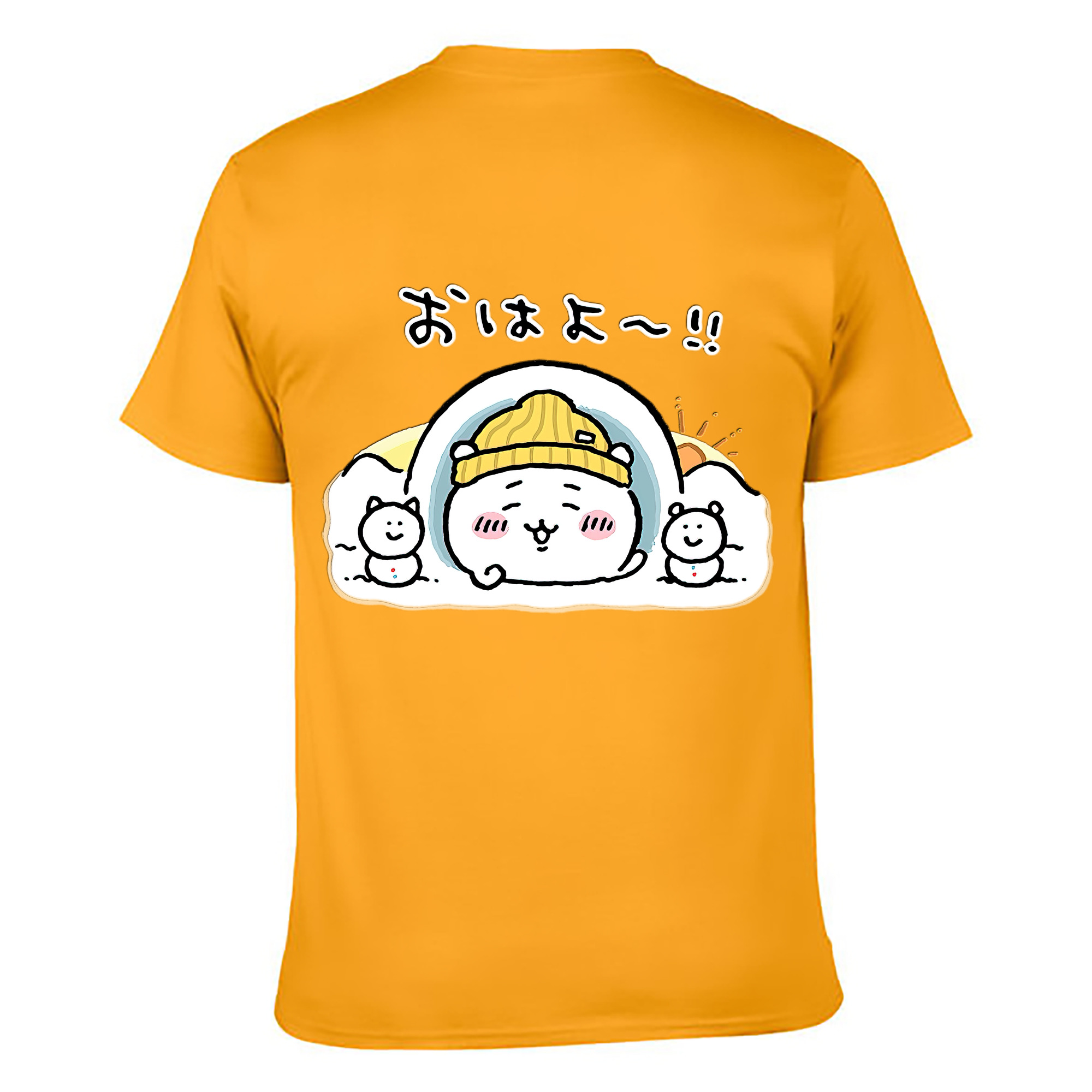 （画像用） ちいかわ ちいかわ Chii-kawa chiikawa 綿100％ メンズ半袖Tシャツ（バックプリント） 通気性