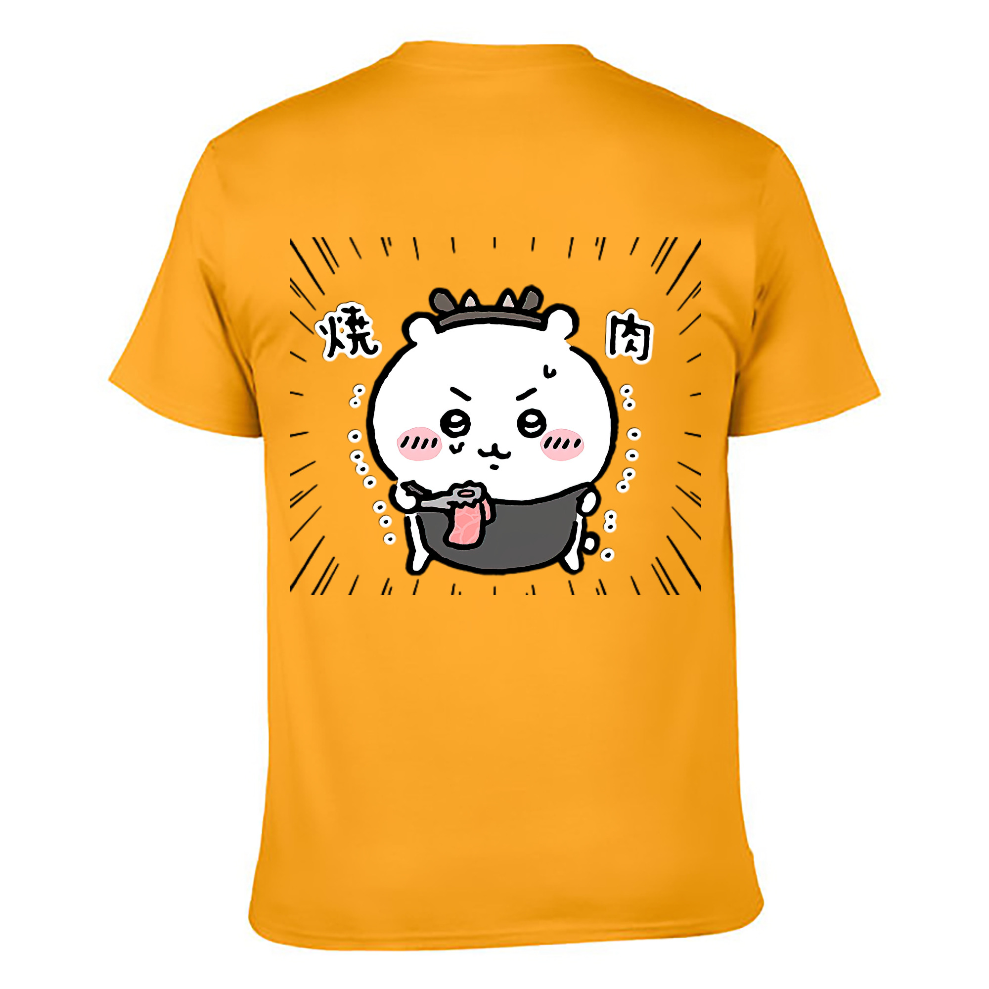 （画像用） ちいかわ ちいかわ Chii-kawa chiikawa 綿100％ メンズ半袖Tシャツ（バックプリント） 通気性
