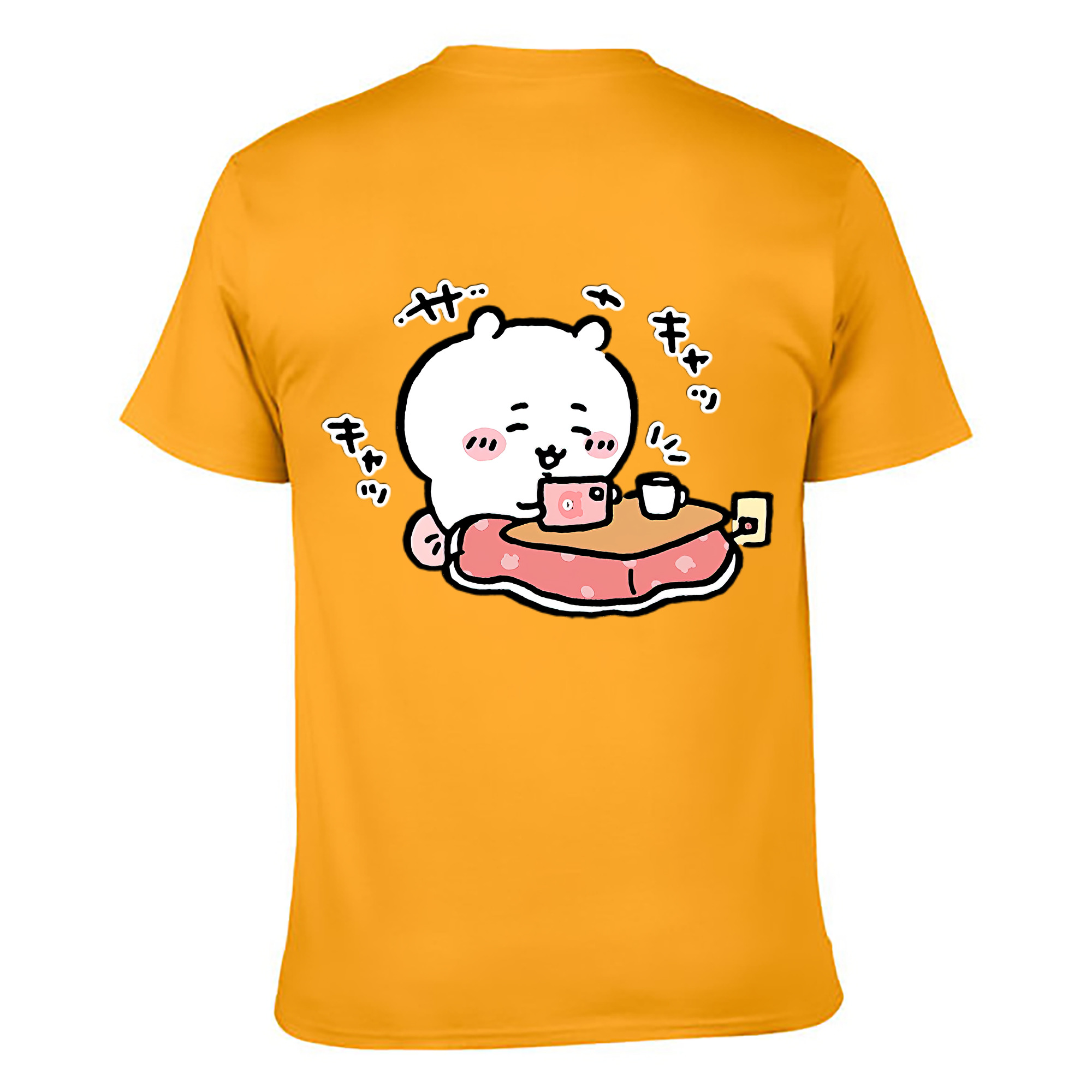 （画像用） ちいかわ ちいかわ Chii-kawa chiikawa 綿100％ メンズ半袖Tシャツ（バックプリント） 通気性