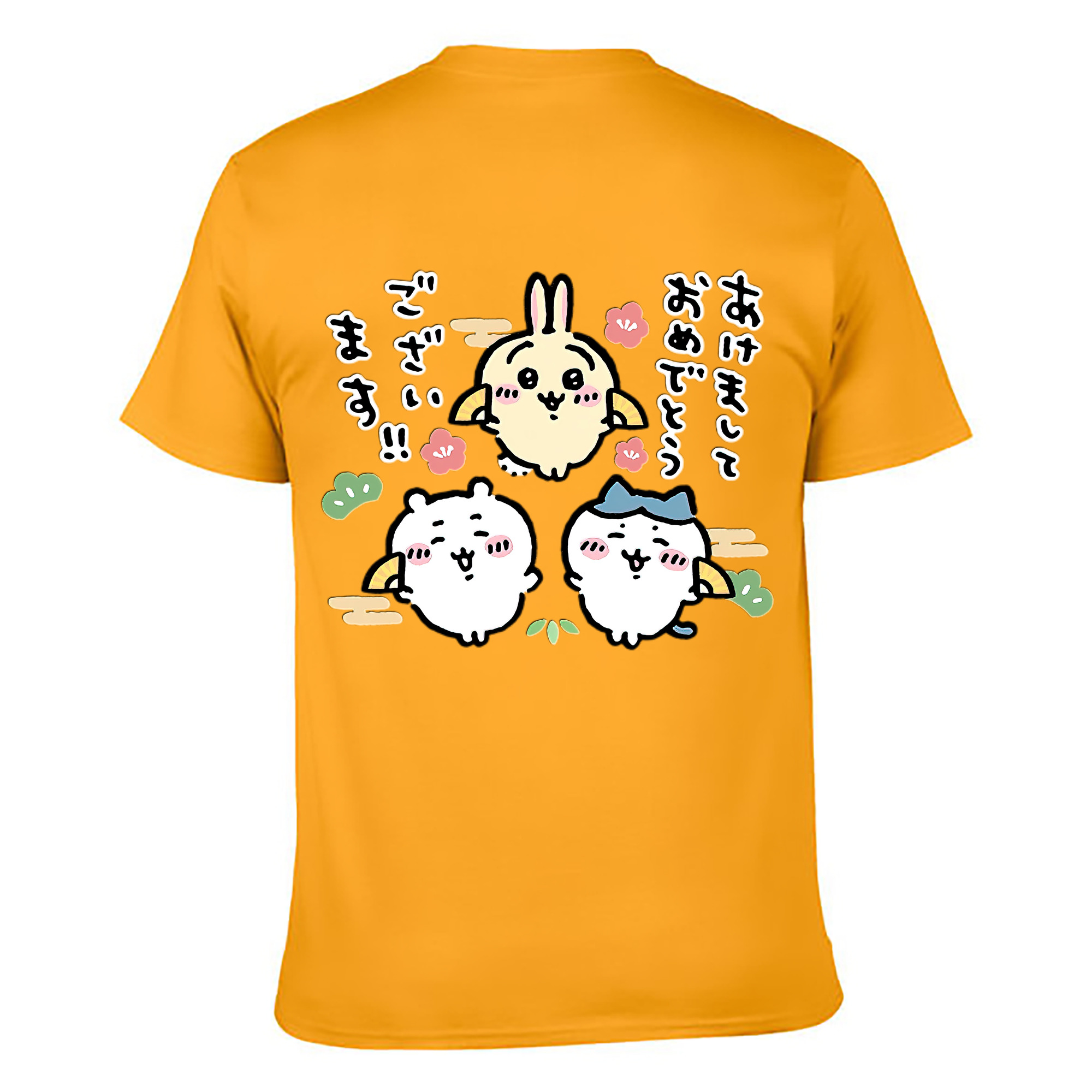 （画像用） ちいかわ ちいかわ Chii-kawa chiikawa 綿100％ メンズ半袖Tシャツ（バックプリント） 通気性