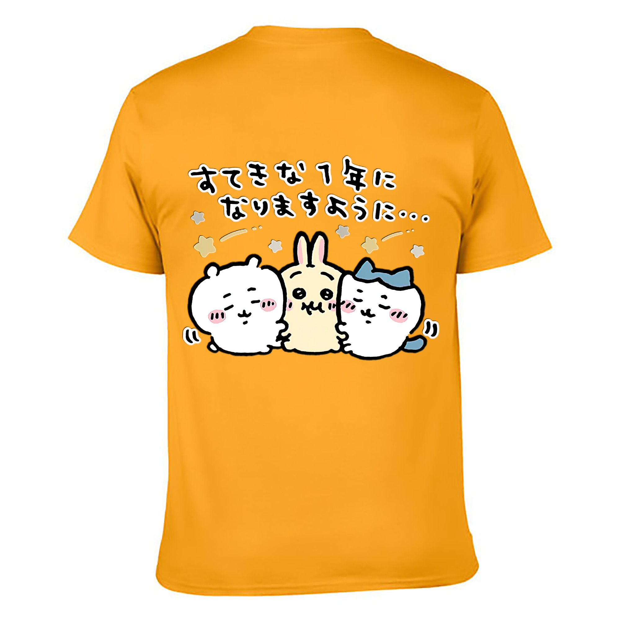 （画像用） ちいかわ ちいかわ Chii-kawa chiikawa 綿100％ メンズ半袖Tシャツ（バックプリント） 通気性