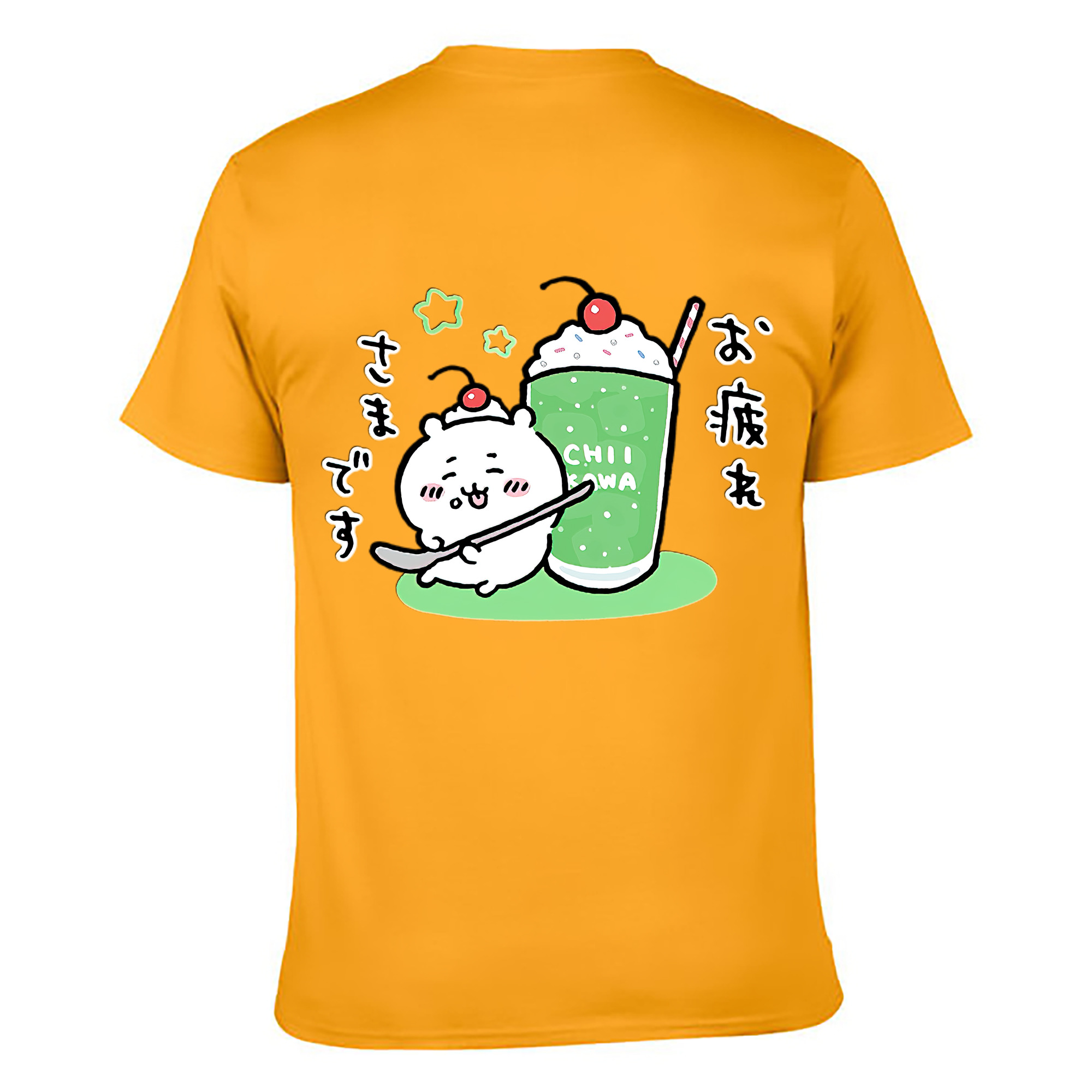 （画像用） ちいかわ ちいかわ Chii-kawa chiikawa 綿100％ メンズ半袖Tシャツ（バックプリント） 通気性