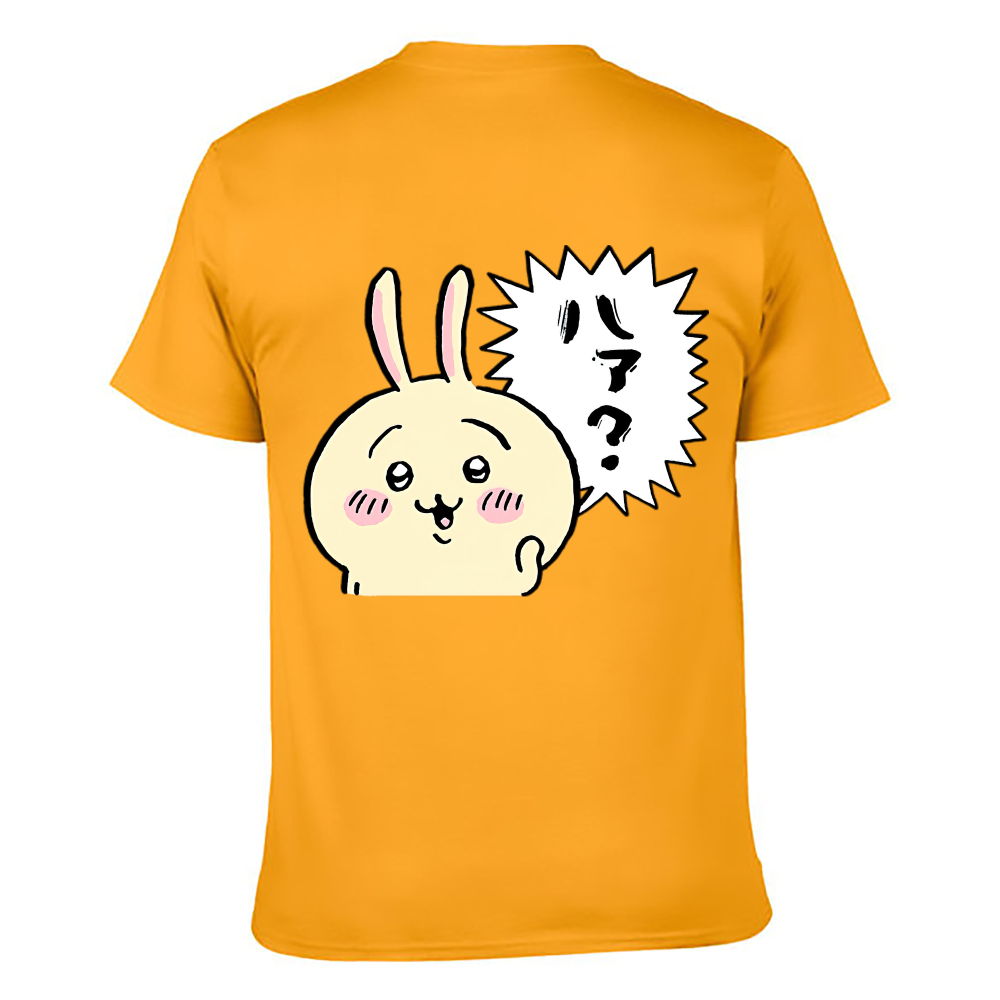 （画像用） ちいかわ うさぎ Chii-kawa usagi 綿100％ メンズ半袖Tシャツ（バックプリント） 通気性