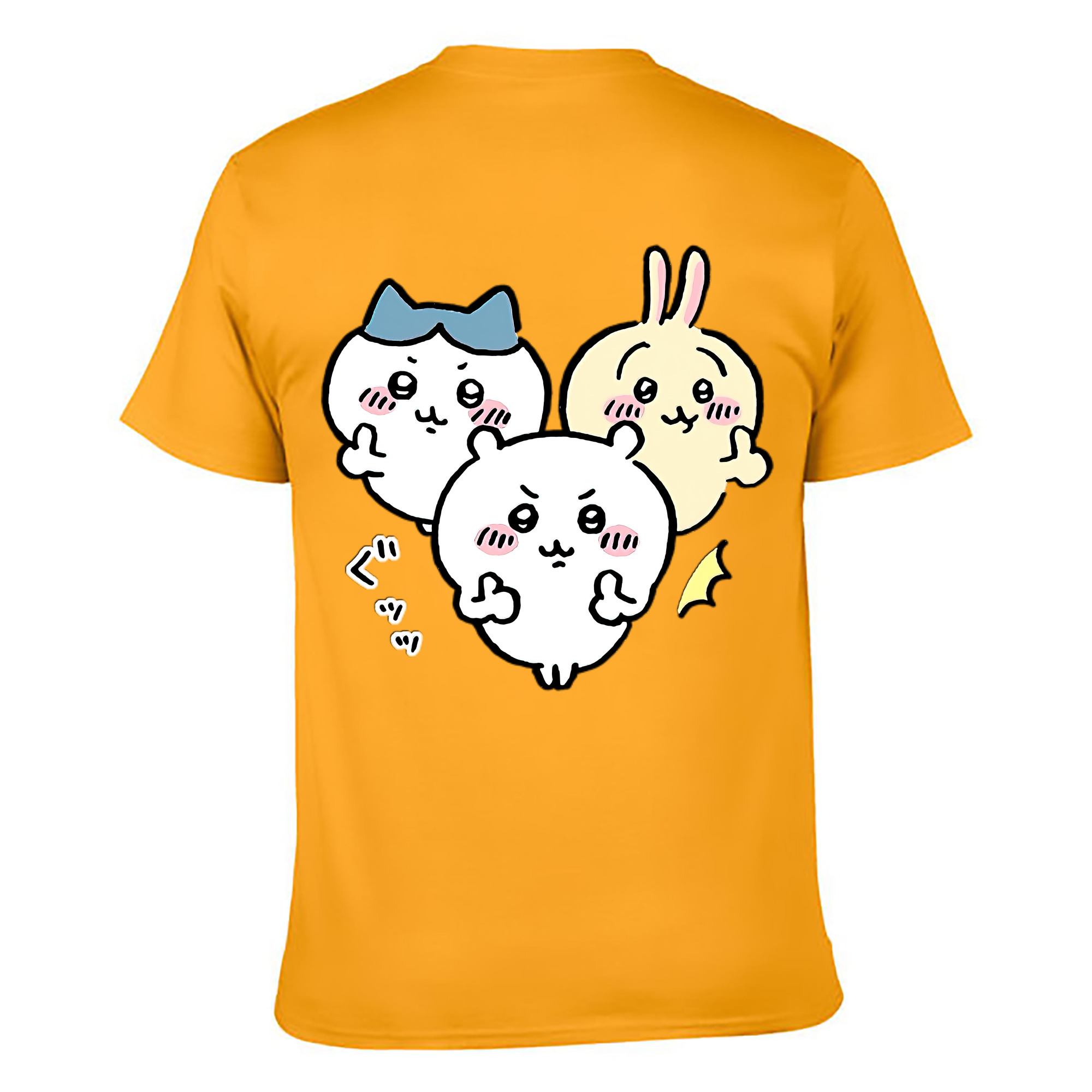 （画像用） ちいかわ うさぎ Chii-kawa usagi 綿100％ メンズ半袖Tシャツ（バックプリント） 通気性