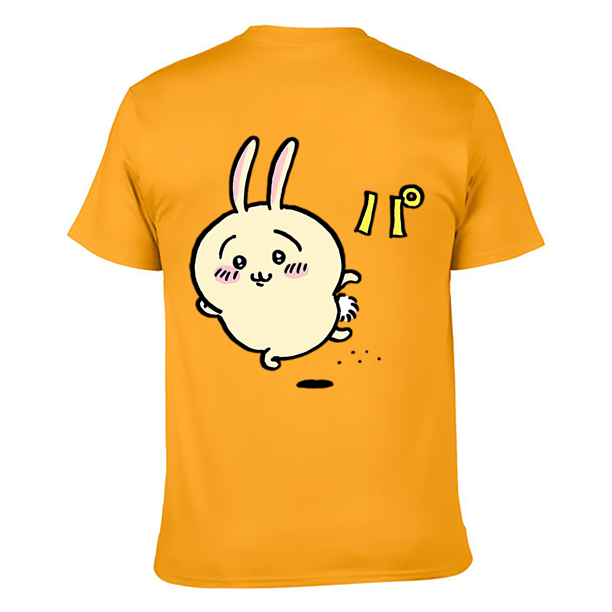 （画像用） ちいかわ うさぎ Chii-kawa usagi 綿100％ メンズ半袖Tシャツ（バックプリント） 通気性