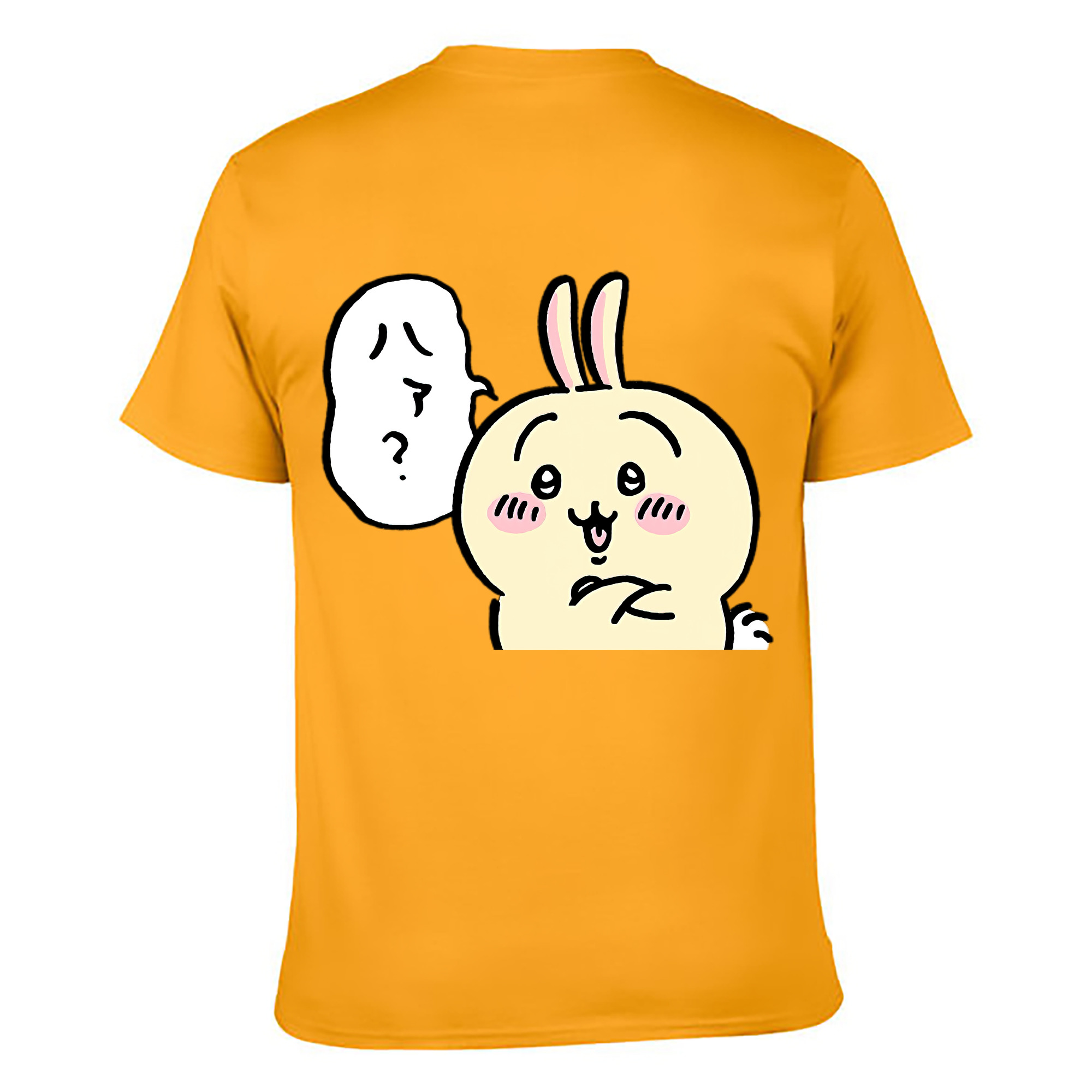（画像用） ちいかわ うさぎ Chii-kawa usagi 綿100％ メンズ半袖Tシャツ（バックプリント） 通気性