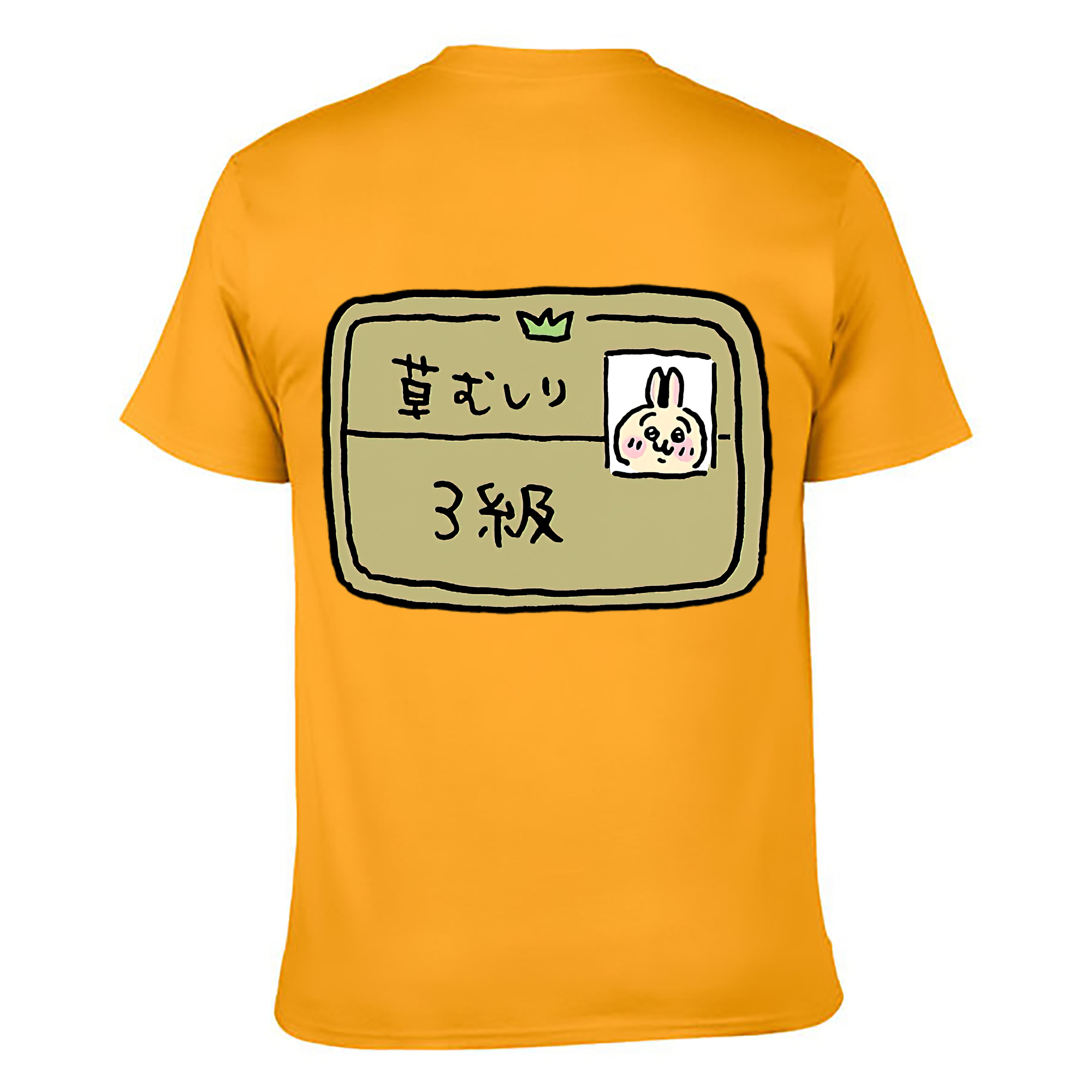 （画像用） ちいかわ うさぎ Chii-kawa usagi 綿100％ メンズ半袖Tシャツ（バックプリント） 通気性