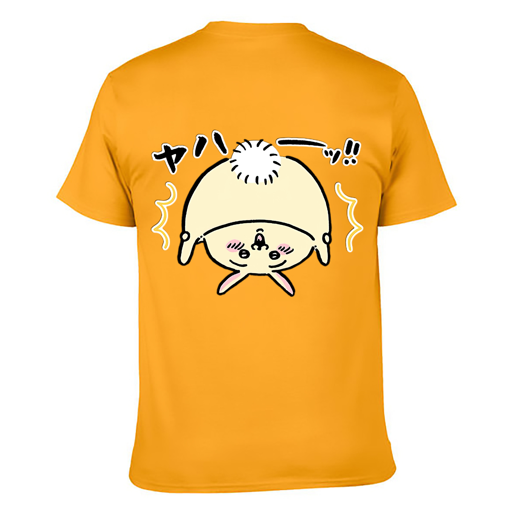 （画像用） ちいかわ うさぎ Chii-kawa usagi 綿100％ メンズ半袖Tシャツ（バックプリント） 通気性