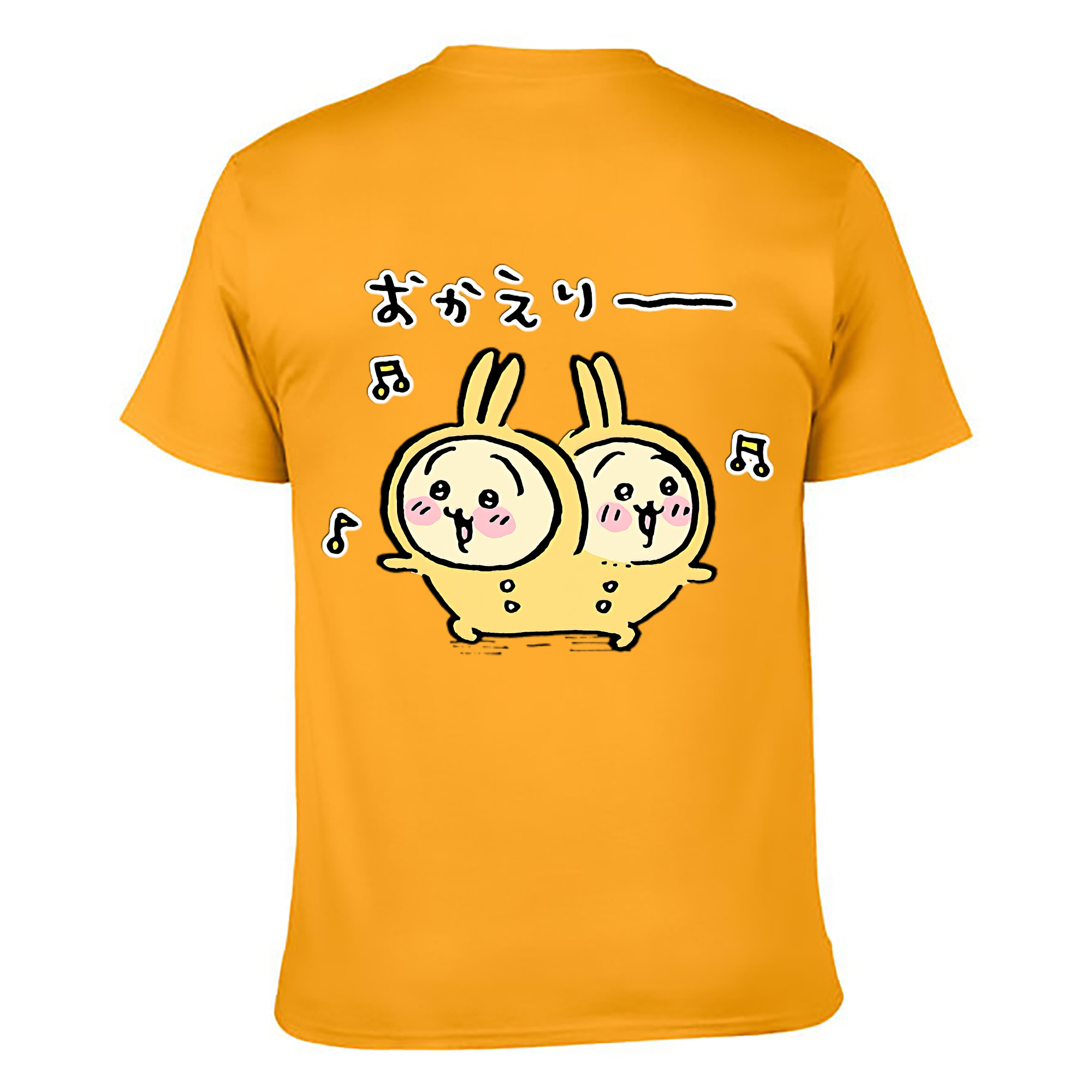 （画像用） ちいかわ うさぎ Chii-kawa usagi 綿100％ メンズ半袖Tシャツ（バックプリント） 通気性