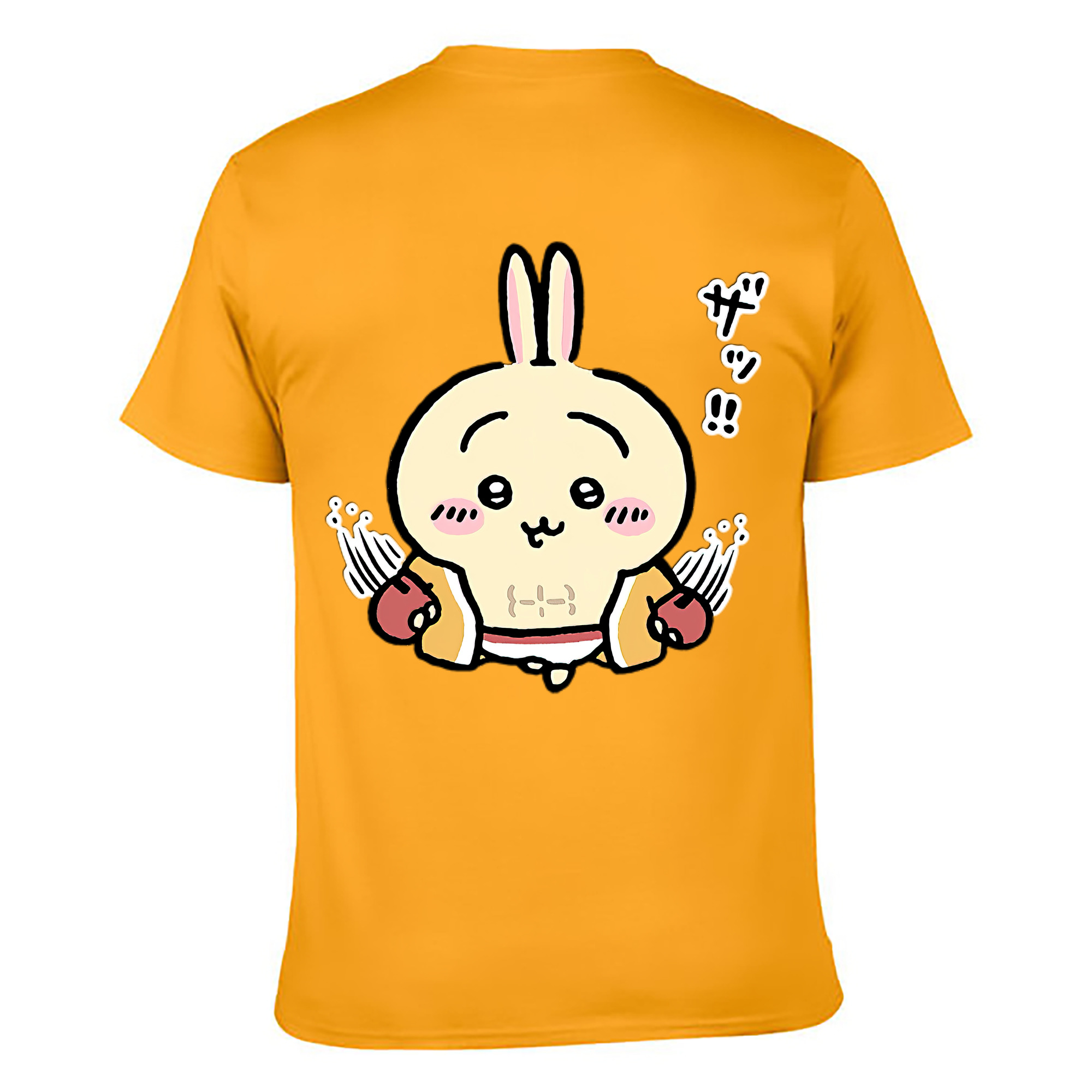 （画像用） ちいかわ うさぎ Chii-kawa usagi 綿100％ メンズ半袖Tシャツ（バックプリント） 通気性