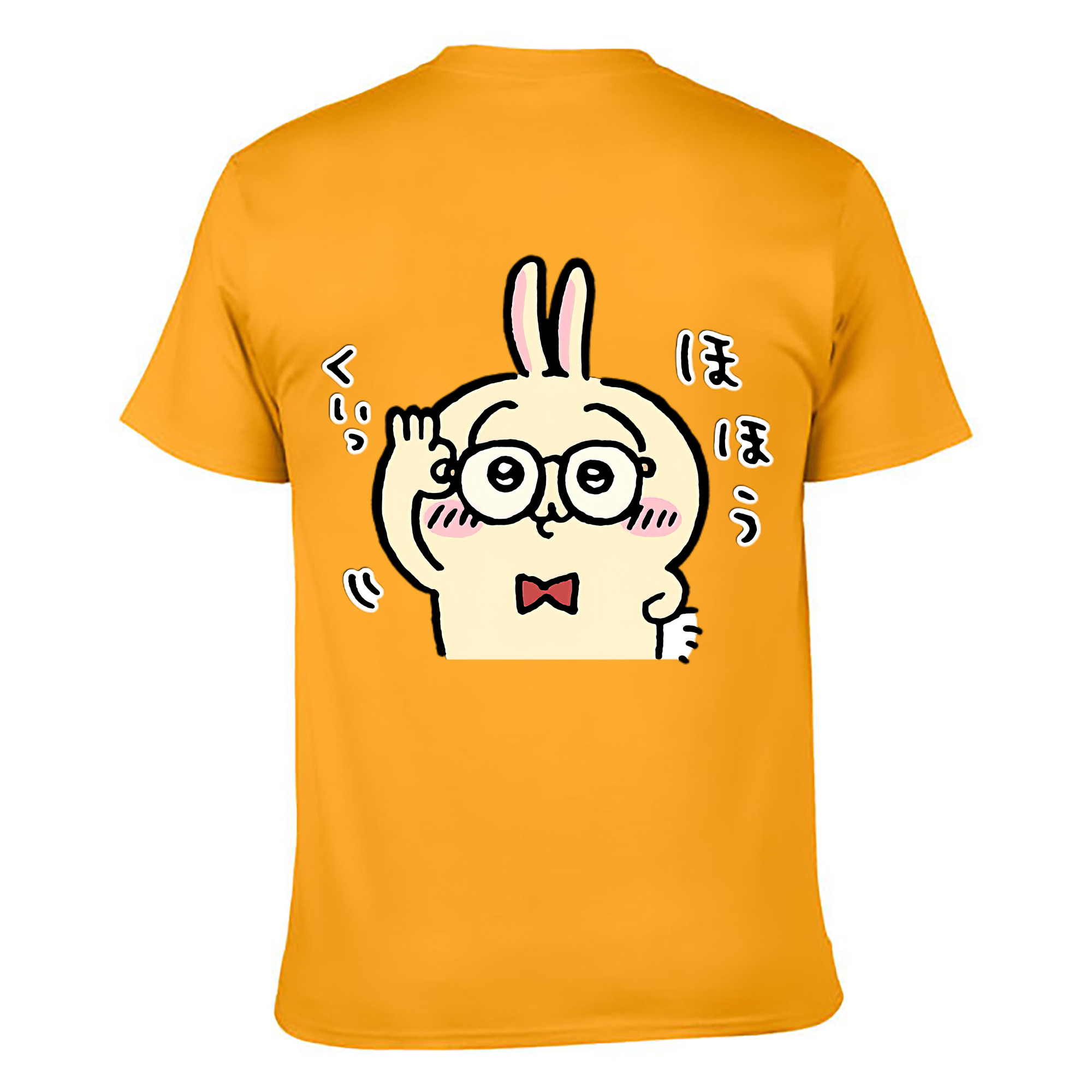 （画像用） ちいかわ うさぎ Chii-kawa usagi 綿100％ メンズ半袖Tシャツ（バックプリント） 通気性