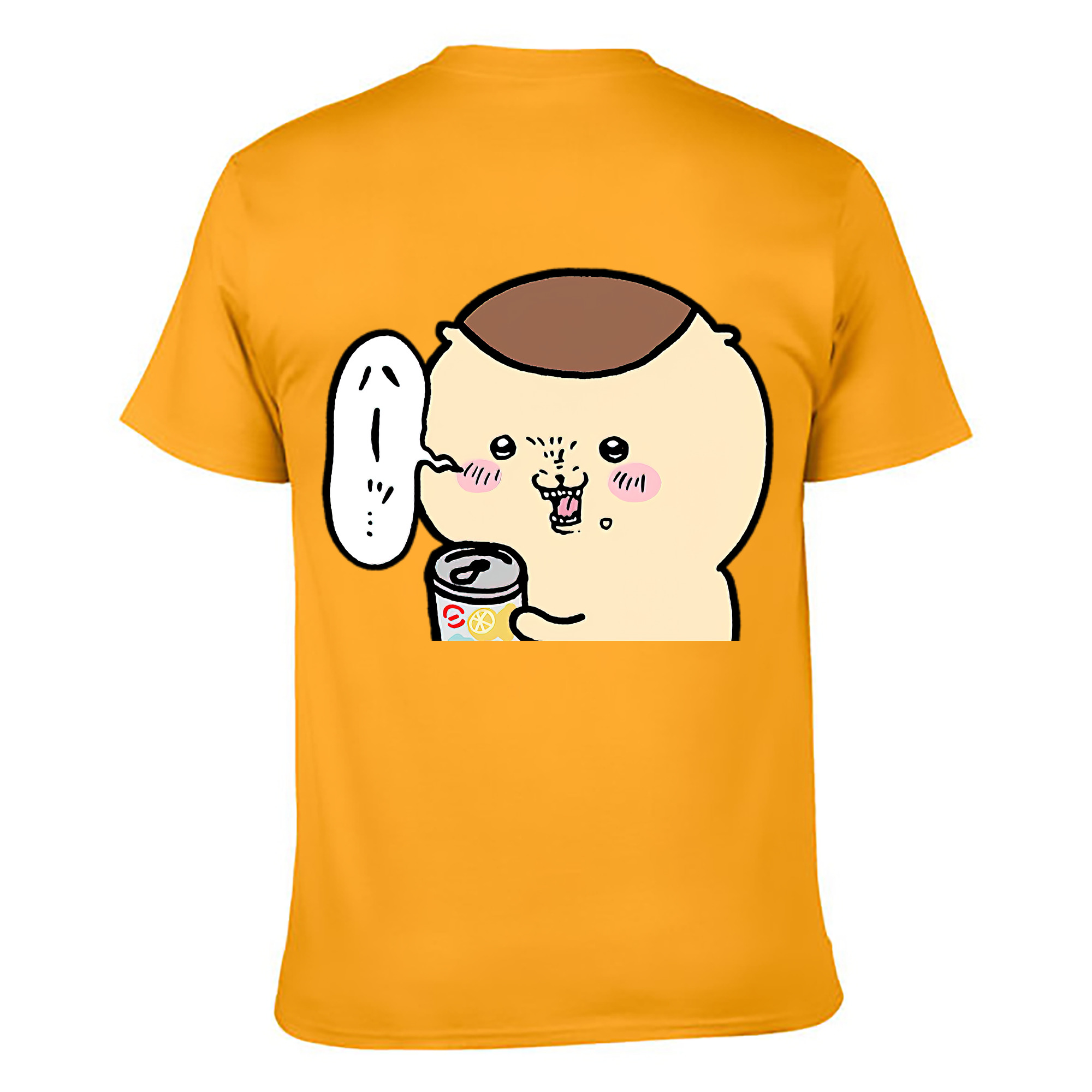 （画像用） ちいかわ くりまんじゅう Chii-kawa kuri manjū 綿100％ メンズ半袖Tシャツ（バックプリント） 通気性