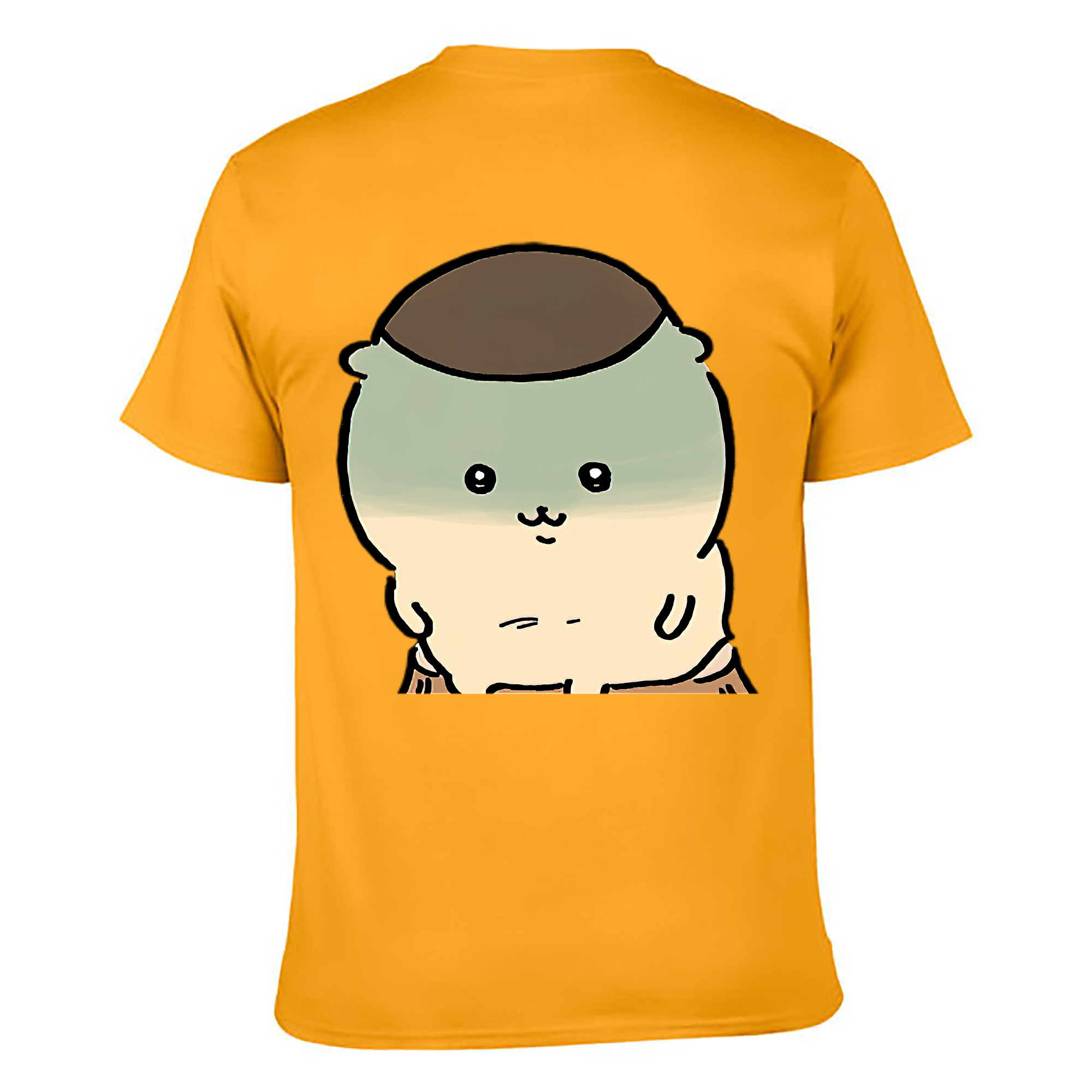 （画像用） ちいかわ くりまんじゅう Chii-kawa kuri manjū 綿100％ メンズ半袖Tシャツ（バックプリント） 通気性