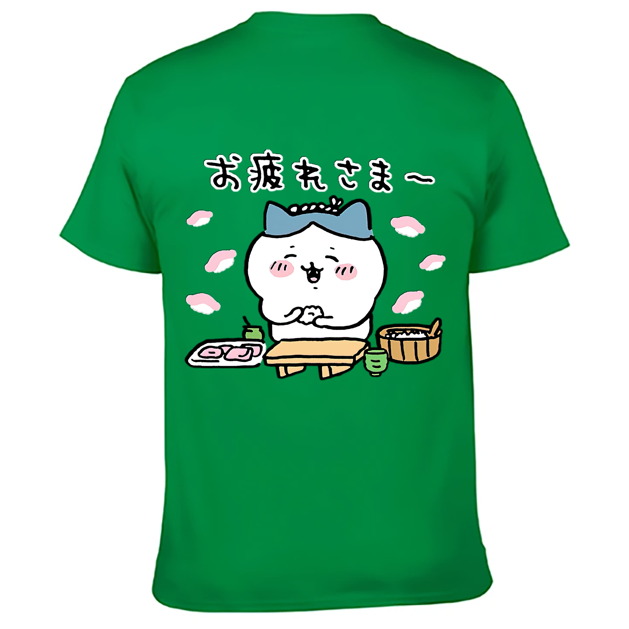 （画像用） ちいかわ ハチワレ Chii-kawa hachiware 綿100％ メンズ半袖Tシャツ（バックプリント） 通気性