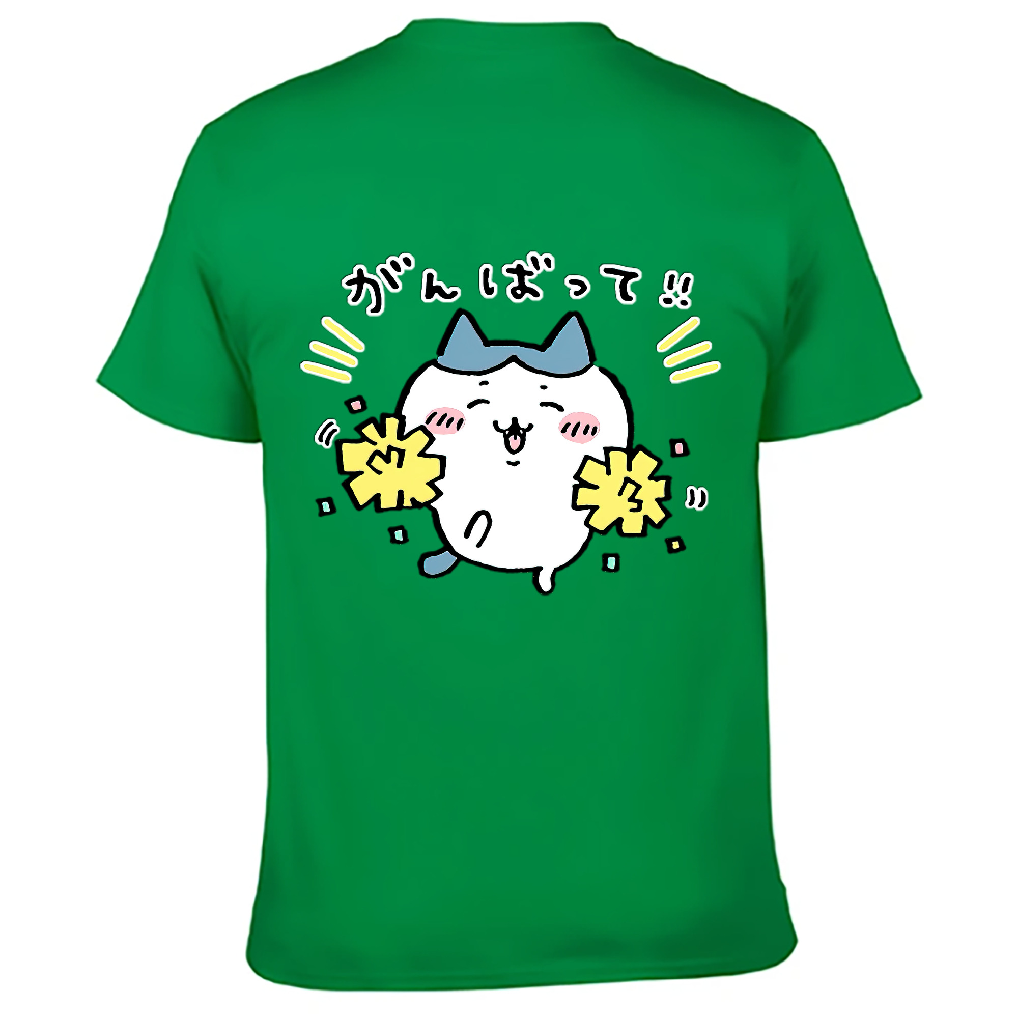 （画像用） ちいかわ ハチワレ Chii-kawa hachiware 綿100％ メンズ半袖Tシャツ（バックプリント） 通気性