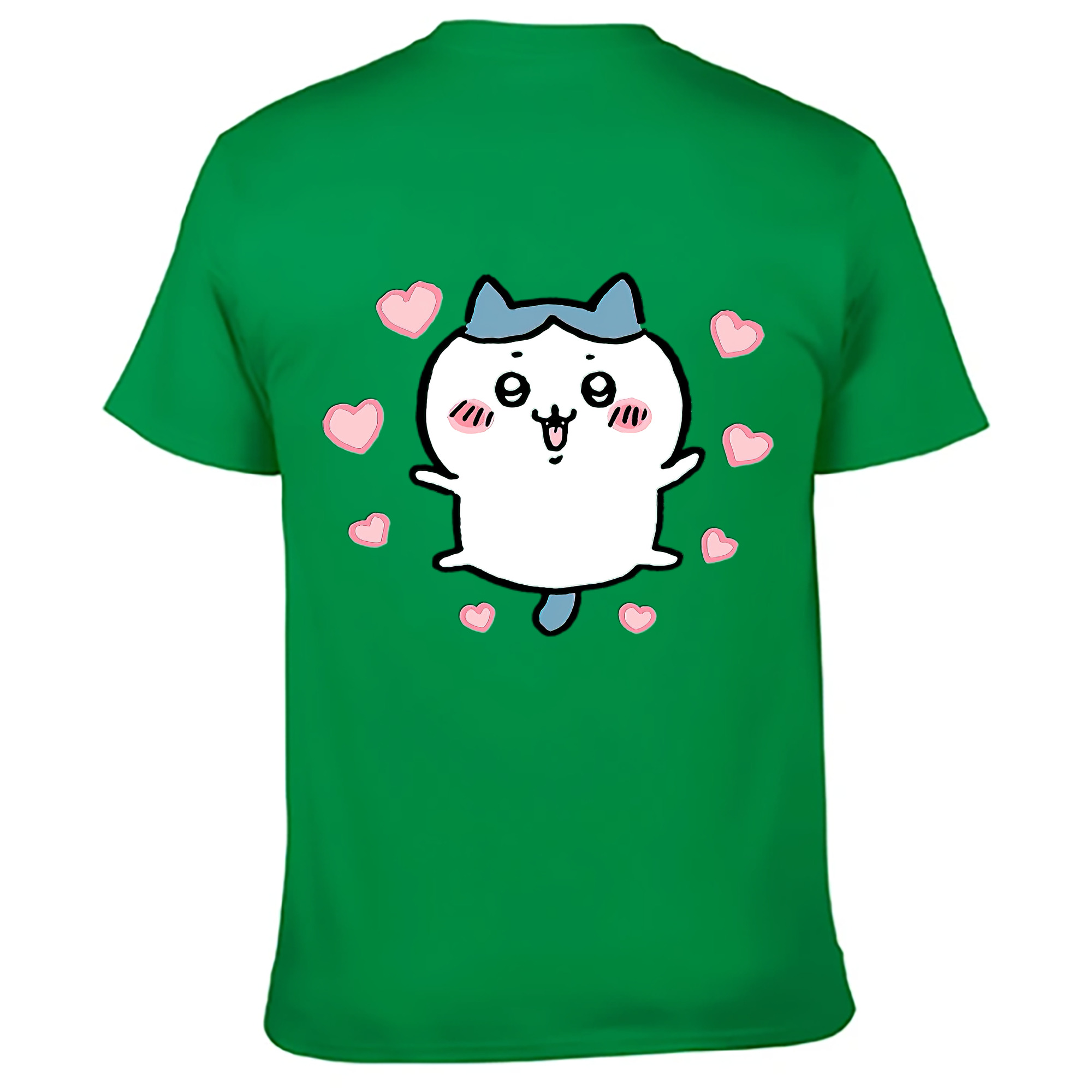 （画像用） ちいかわ ハチワレ Chii-kawa hachiware 綿100％ メンズ半袖Tシャツ（バックプリント） 通気性