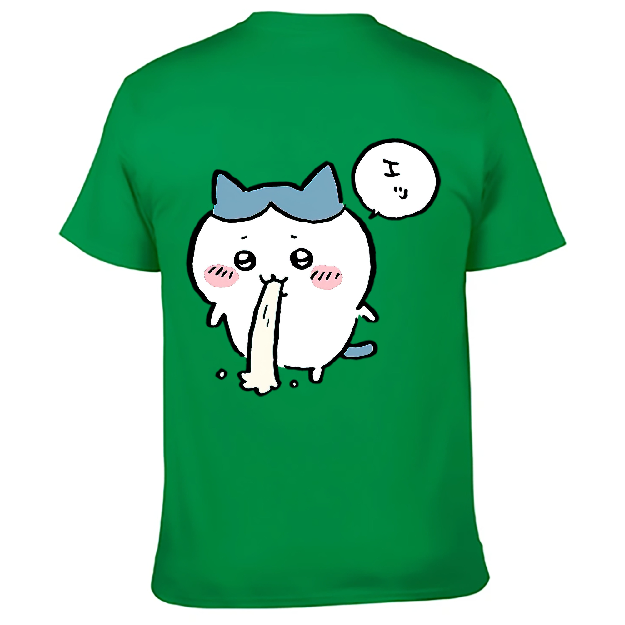 （画像用） ちいかわ ハチワレ Chii-kawa hachiware 綿100％ メンズ半袖Tシャツ（バックプリント） 通気性