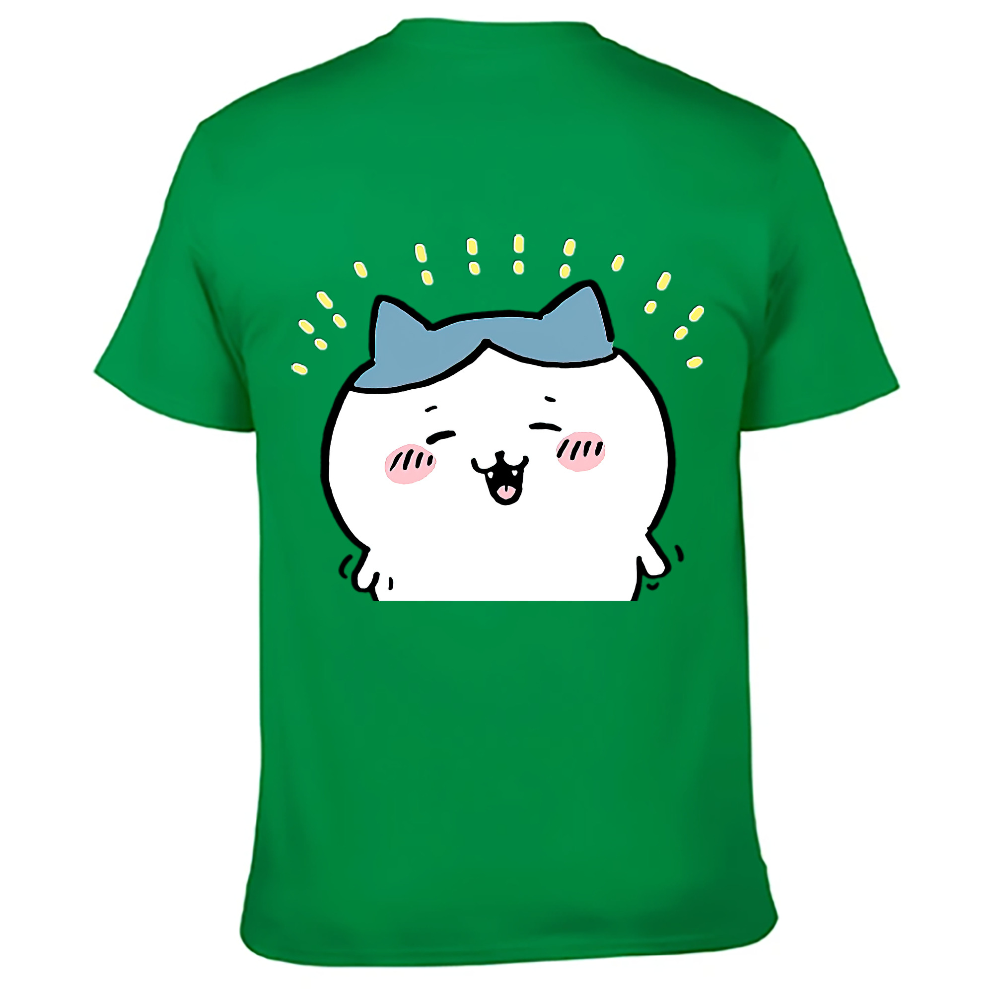 （画像用） ちいかわ ハチワレ Chii-kawa hachiware 綿100％ メンズ半袖Tシャツ（バックプリント） 通気性