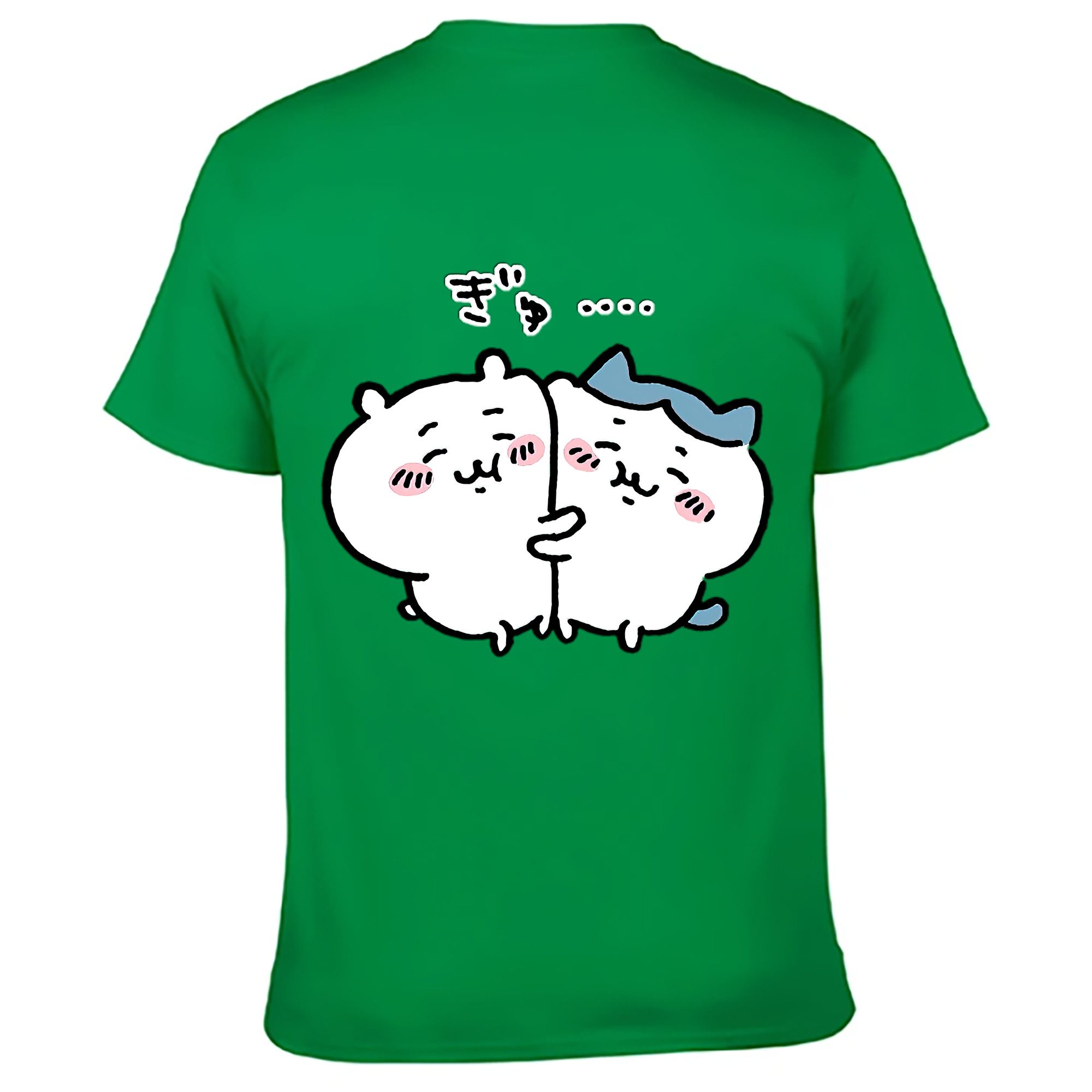 （画像用） ちいかわ ハチワレ Chii-kawa hachiware 綿100％ メンズ半袖Tシャツ（バックプリント） 通気性