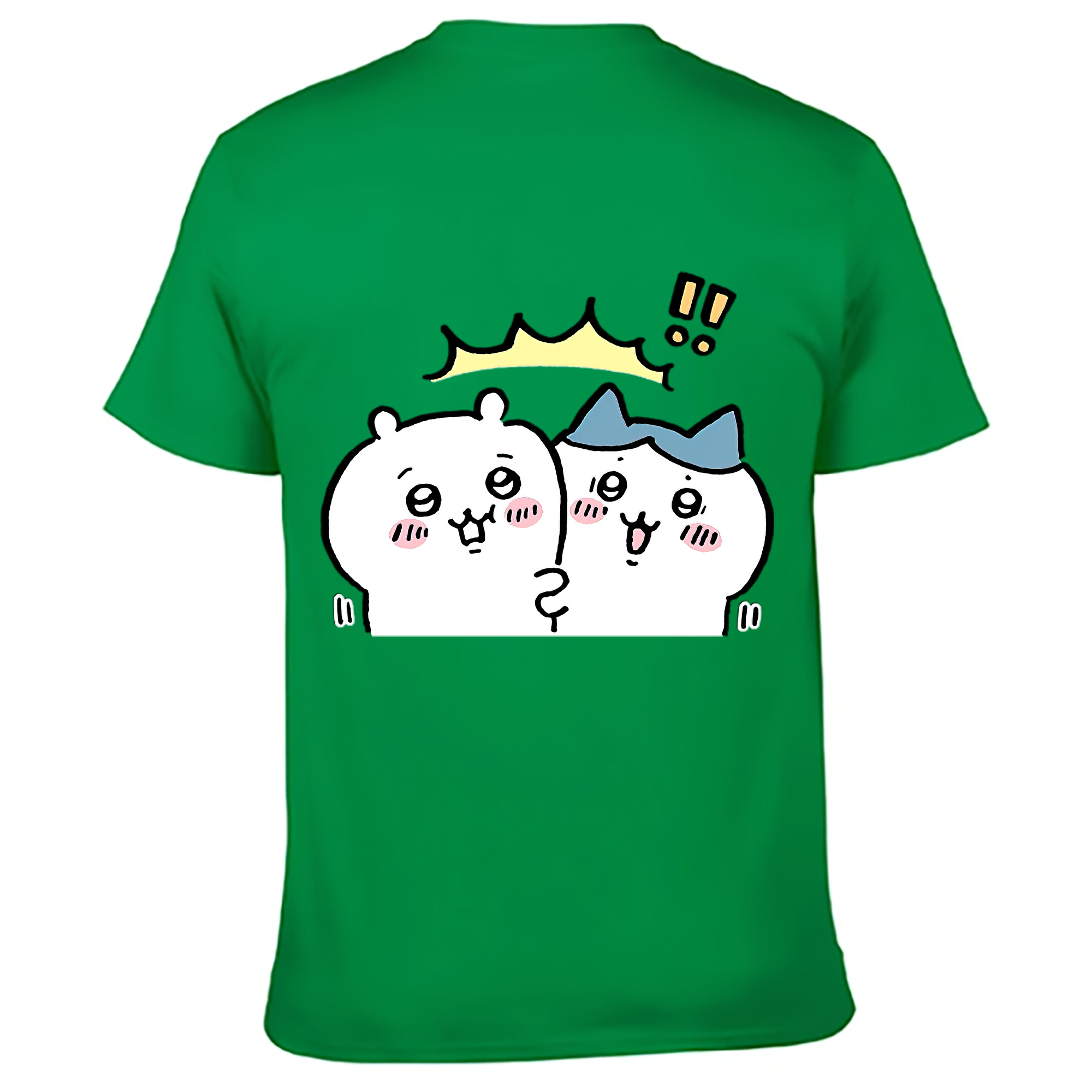 （画像用） ちいかわ ハチワレ Chii-kawa hachiware 綿100％ メンズ半袖Tシャツ（バックプリント） 通気性