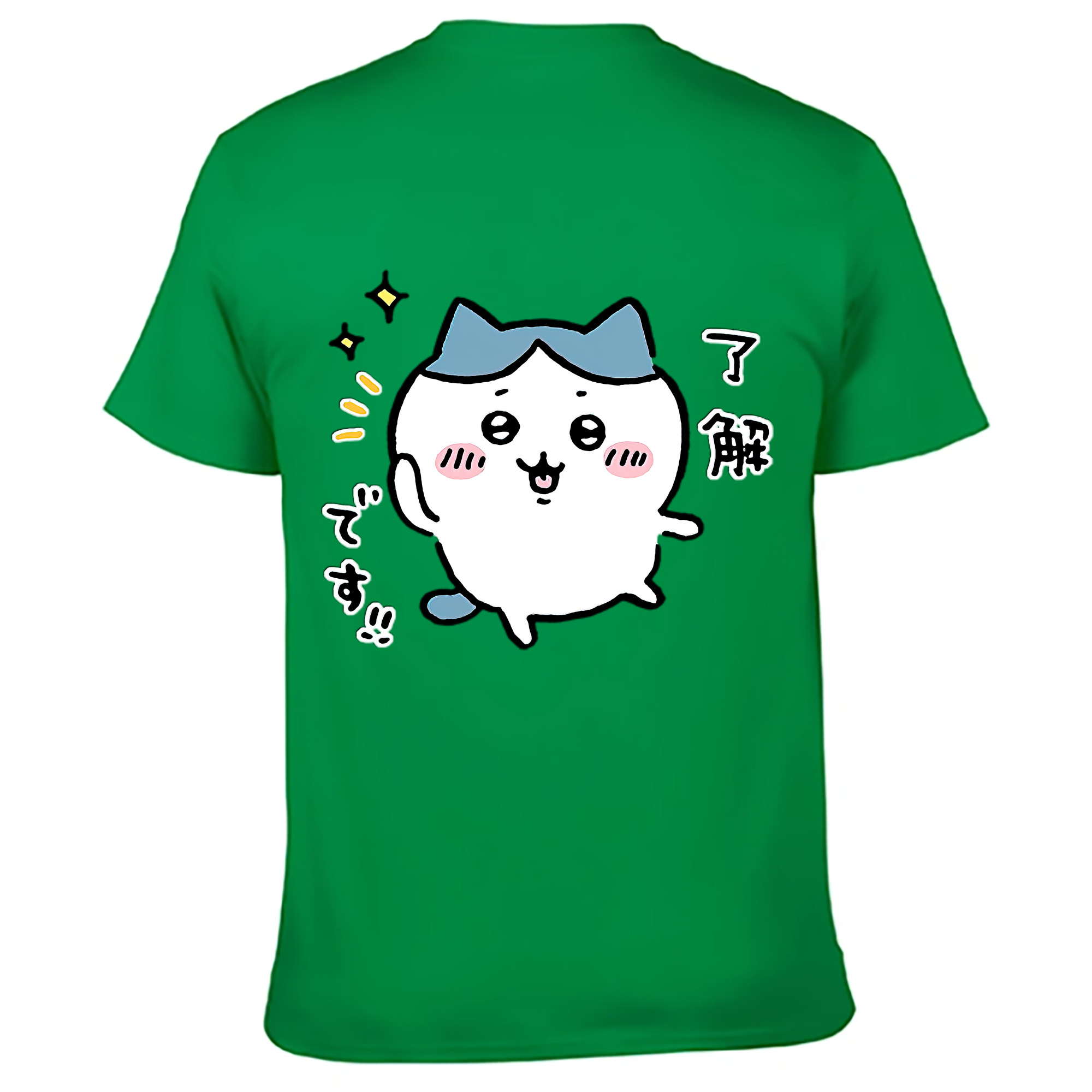 （画像用） ちいかわ ハチワレ Chii-kawa hachiware 綿100％ メンズ半袖Tシャツ（バックプリント） 通気性