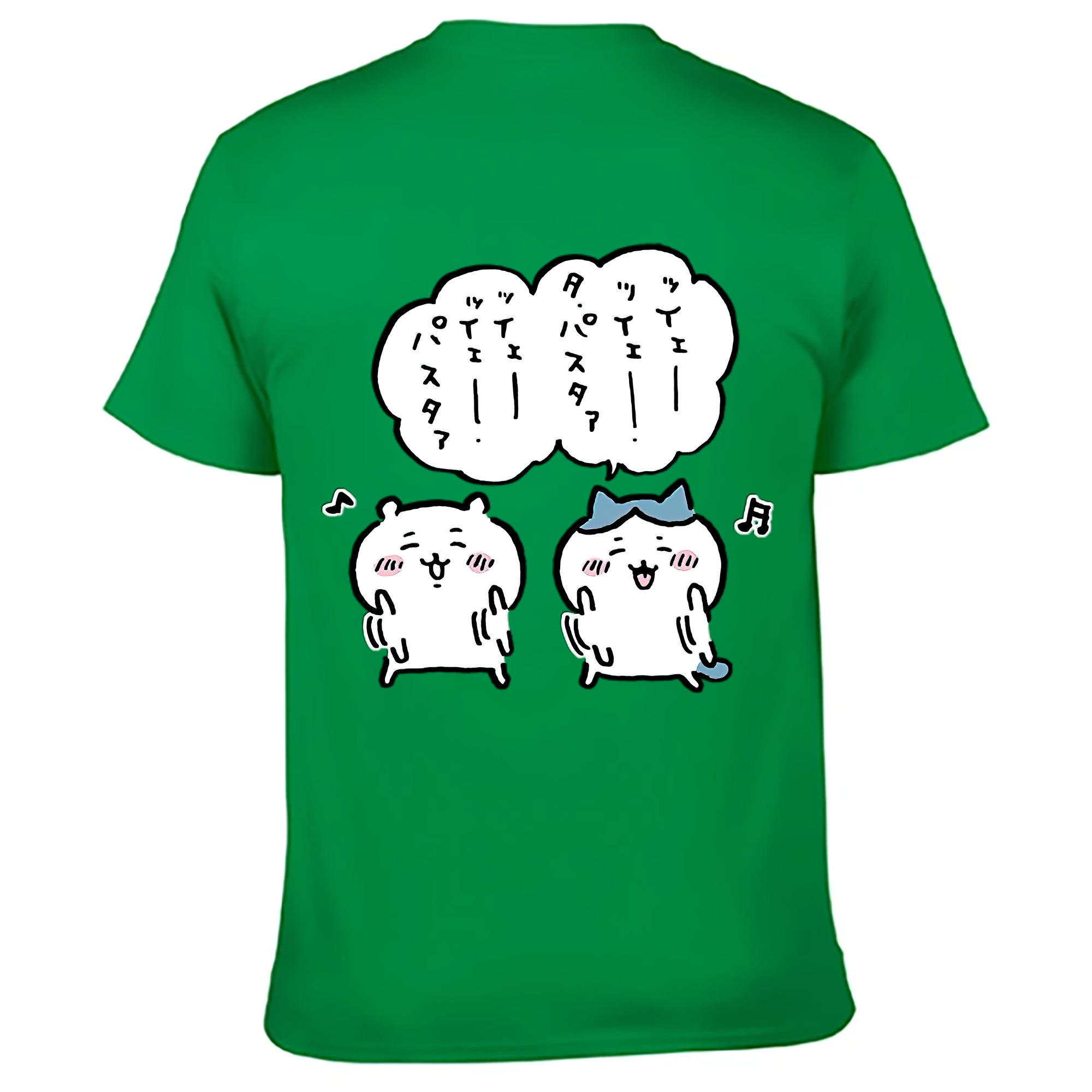 （画像用） ちいかわ ハチワレ Chii-kawa hachiware 綿100％ メンズ半袖Tシャツ（バックプリント） 通気性