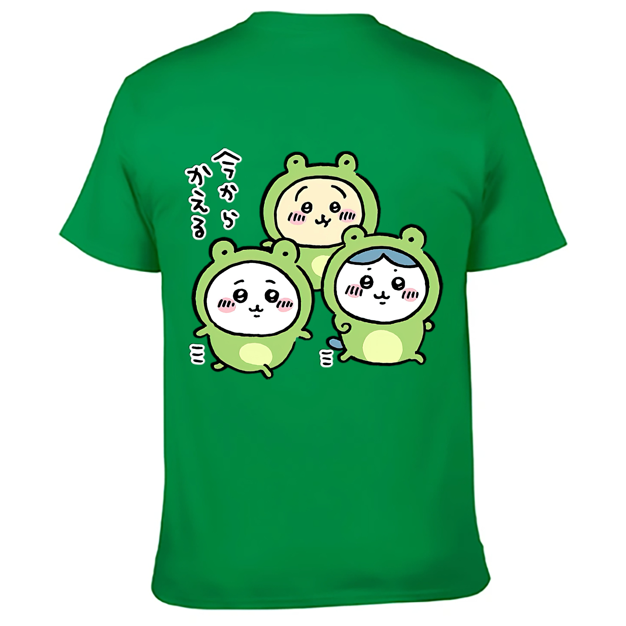 （画像用） ちいかわ ハチワレ Chii-kawa hachiware 綿100％ メンズ半袖Tシャツ（バックプリント） 通気性