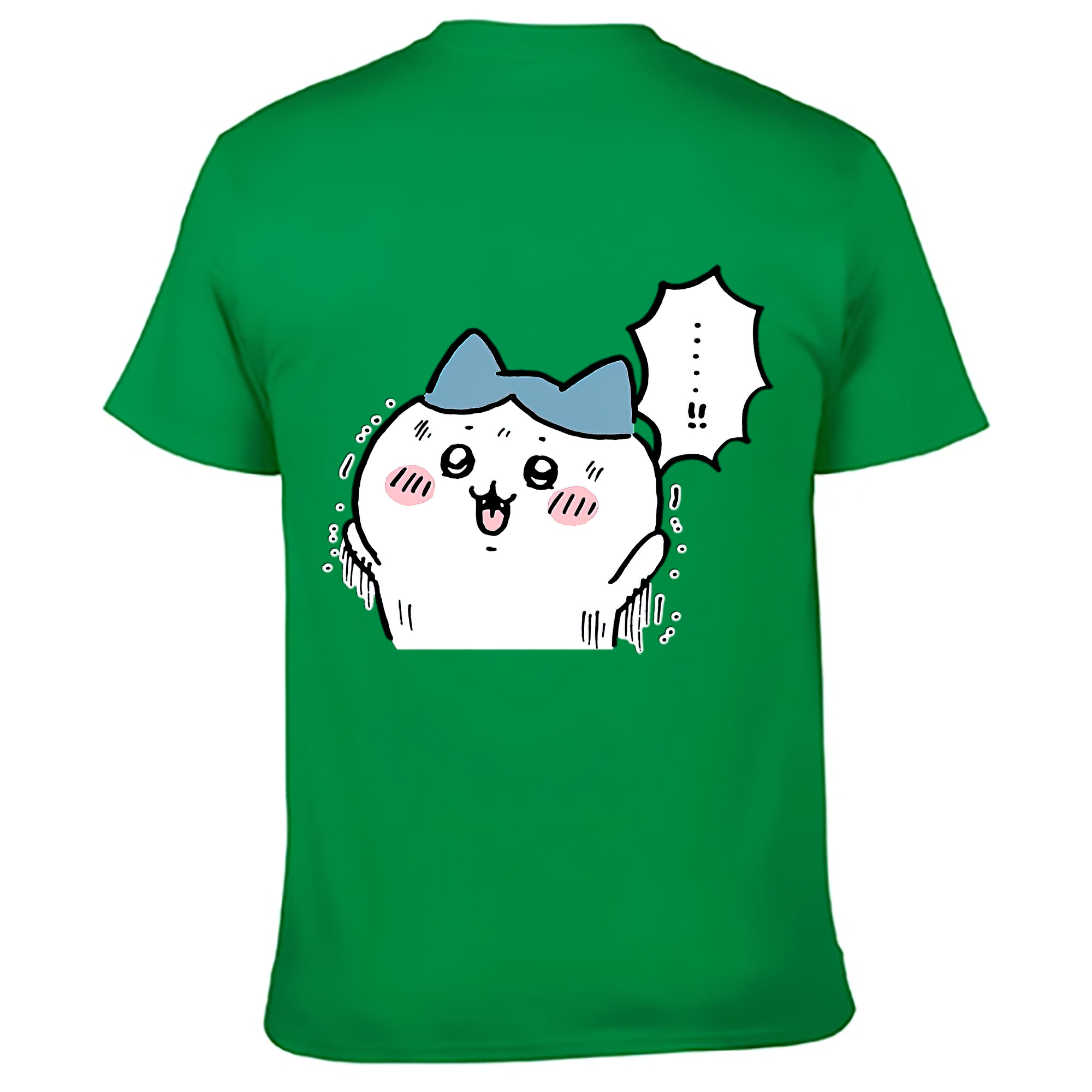 （画像用） ちいかわ ハチワレ Chii-kawa hachiware 綿100％ メンズ半袖Tシャツ（バックプリント） 通気性