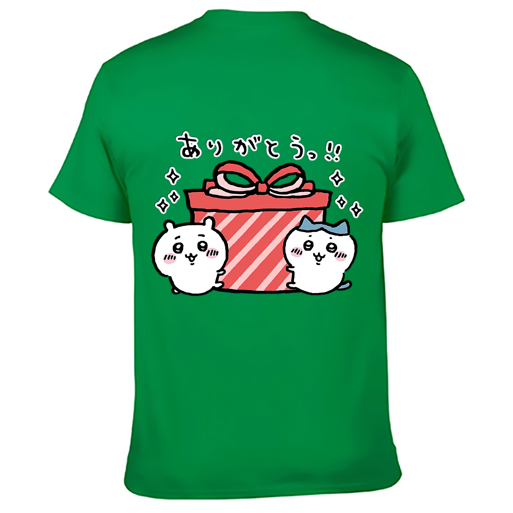 （画像用） ちいかわ ハチワレ Chii-kawa hachiware 綿100％ メンズ半袖Tシャツ（バックプリント） 通気性